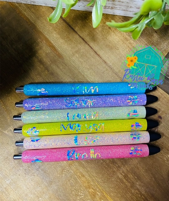 Solid glitter pen with name