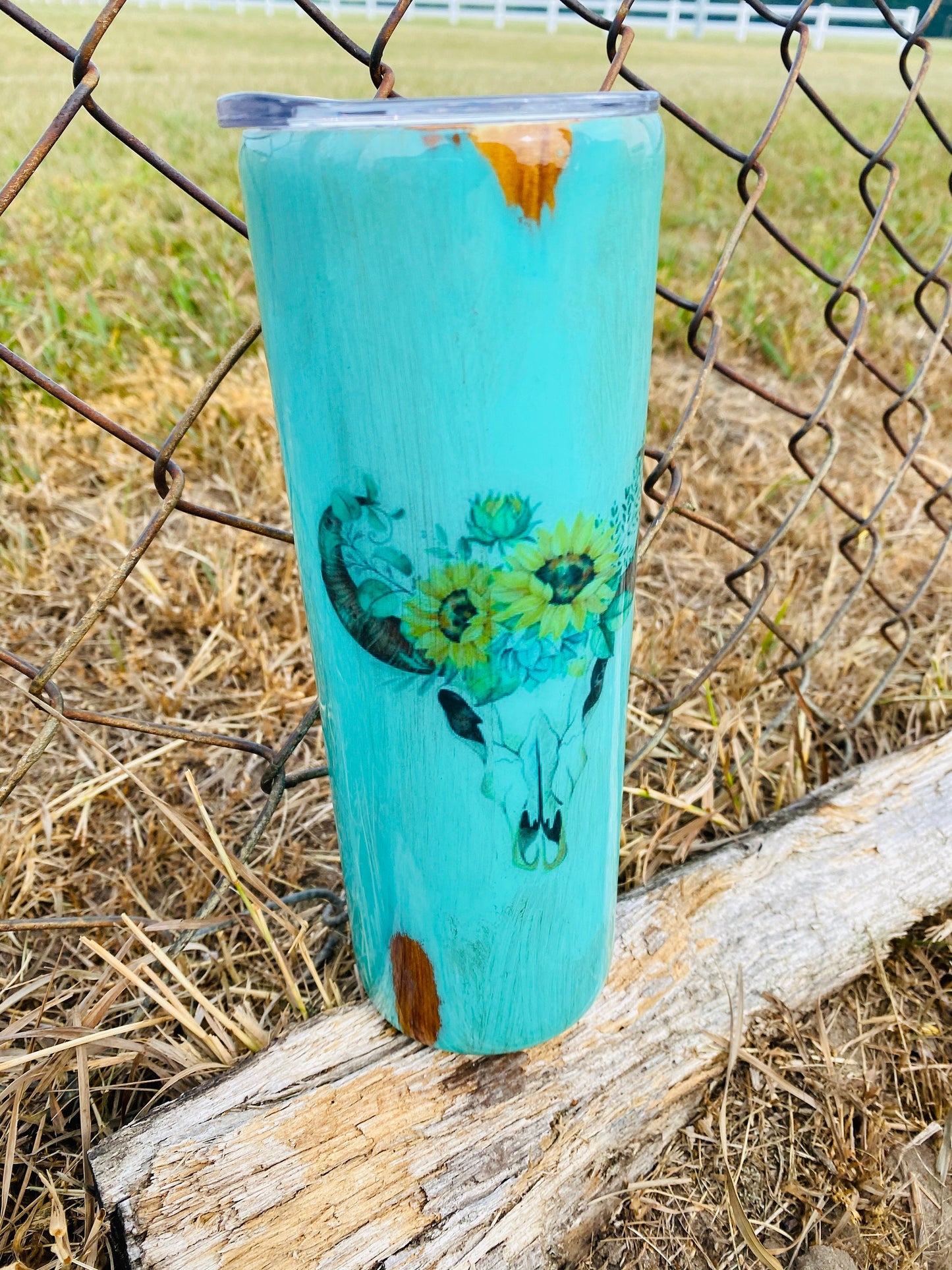 Patina skull tumbler