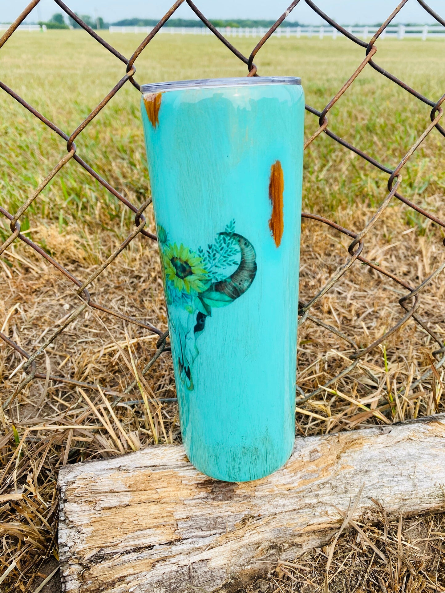 Patina skull tumbler