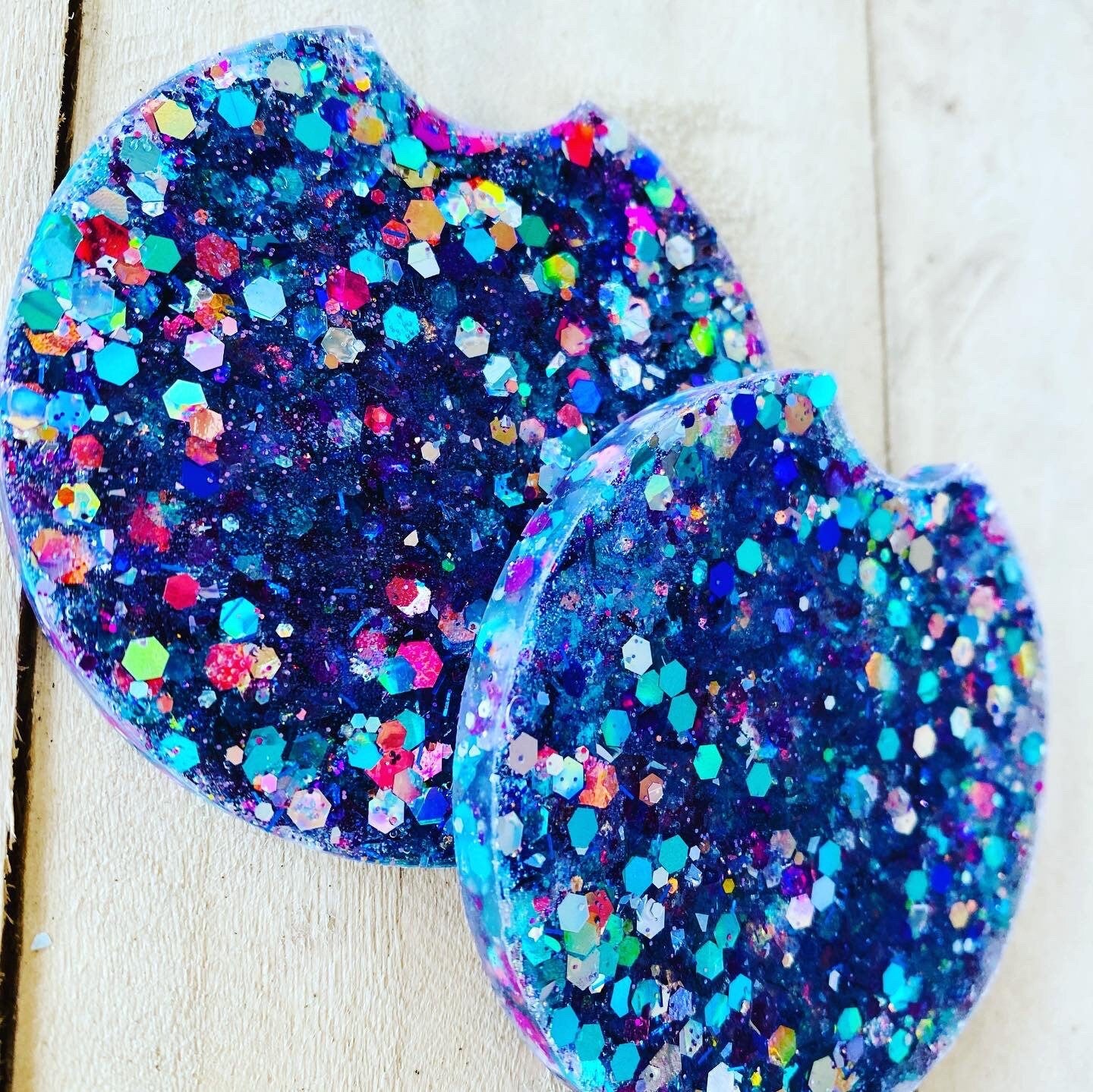 Car coasters, set of 2, car coasters for girls, car accessories, car accessory, glitter car coasters, birthday gift