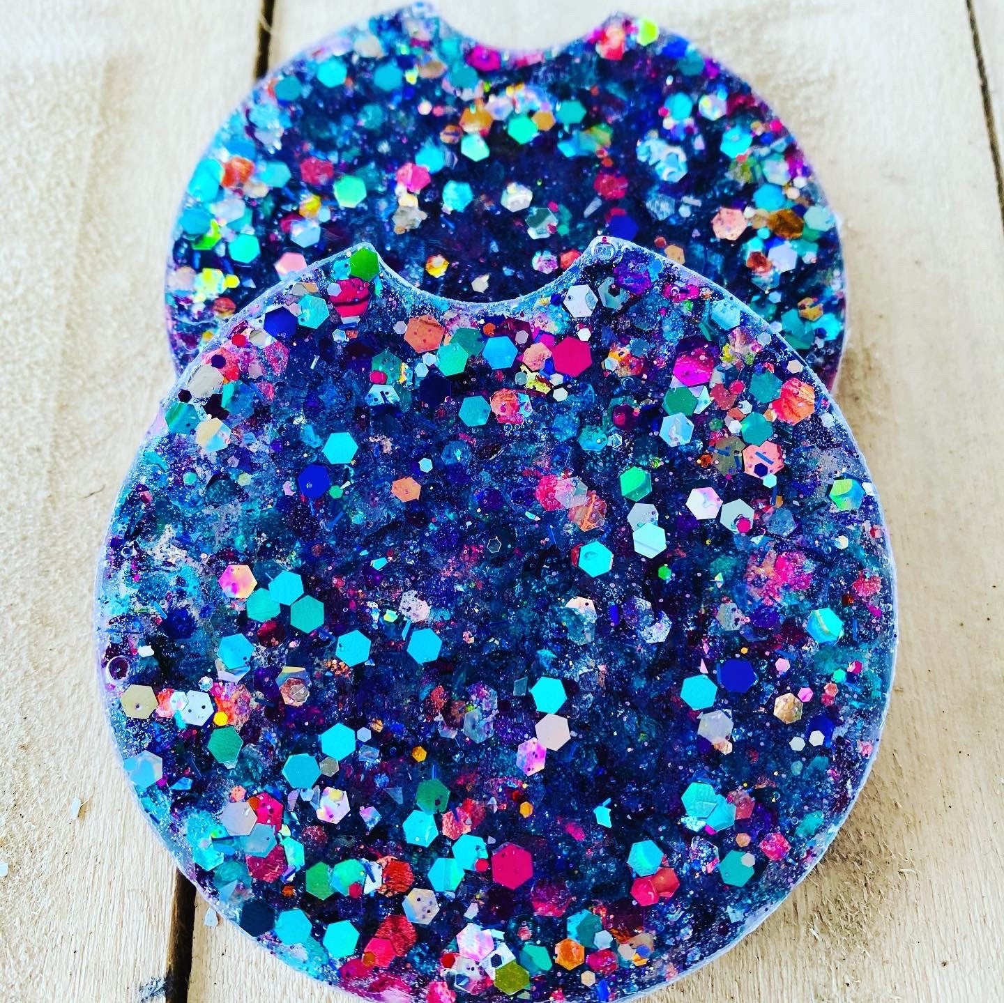 Car coasters, set of 2, car coasters for girls, car accessories, car accessory, glitter car coasters, birthday gift