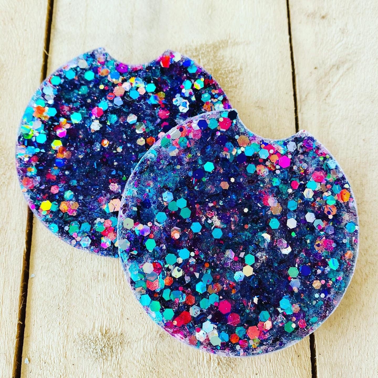 Car coasters, set of 2, car coasters for girls, car accessories, car accessory, glitter car coasters, birthday gift
