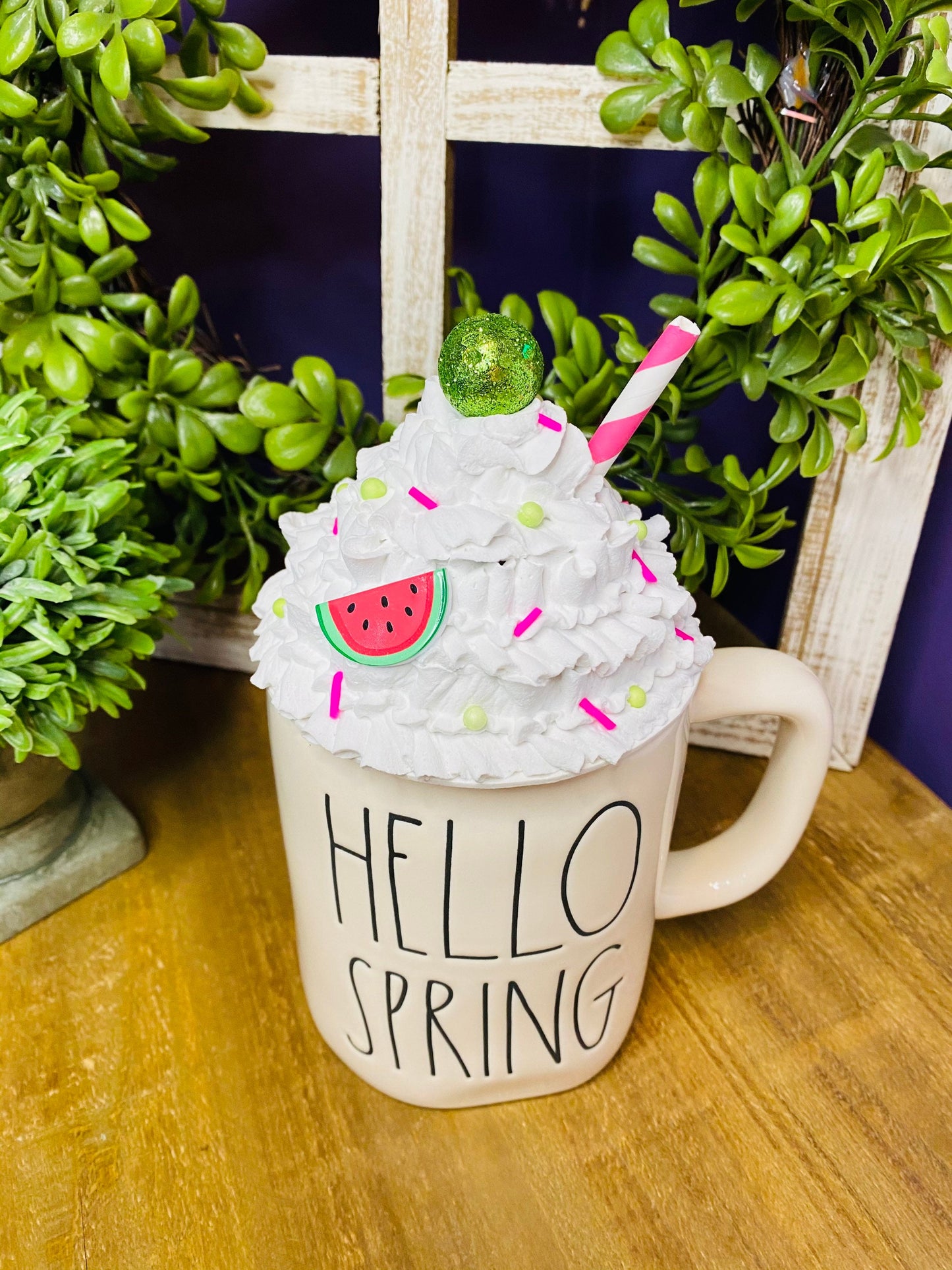 Watermelon mug topper, faux mug topper, faux watermelon mug topper, gift for mom, tiered tray decor