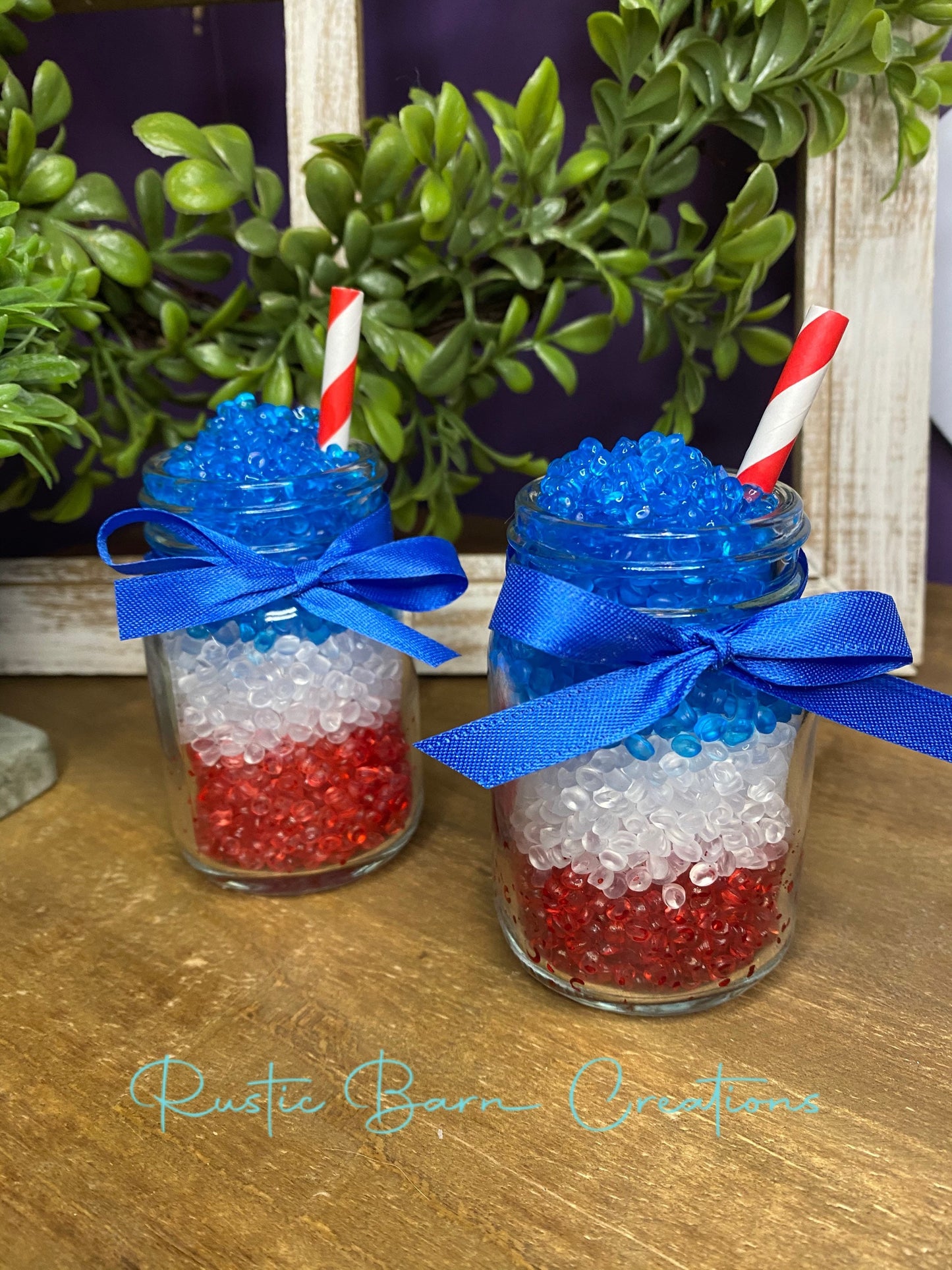 Faux red white and blue slushee, faux drink, faux slushee, Rae Dunn decor, farmhouse decor, tiered tray decor, gift for mom