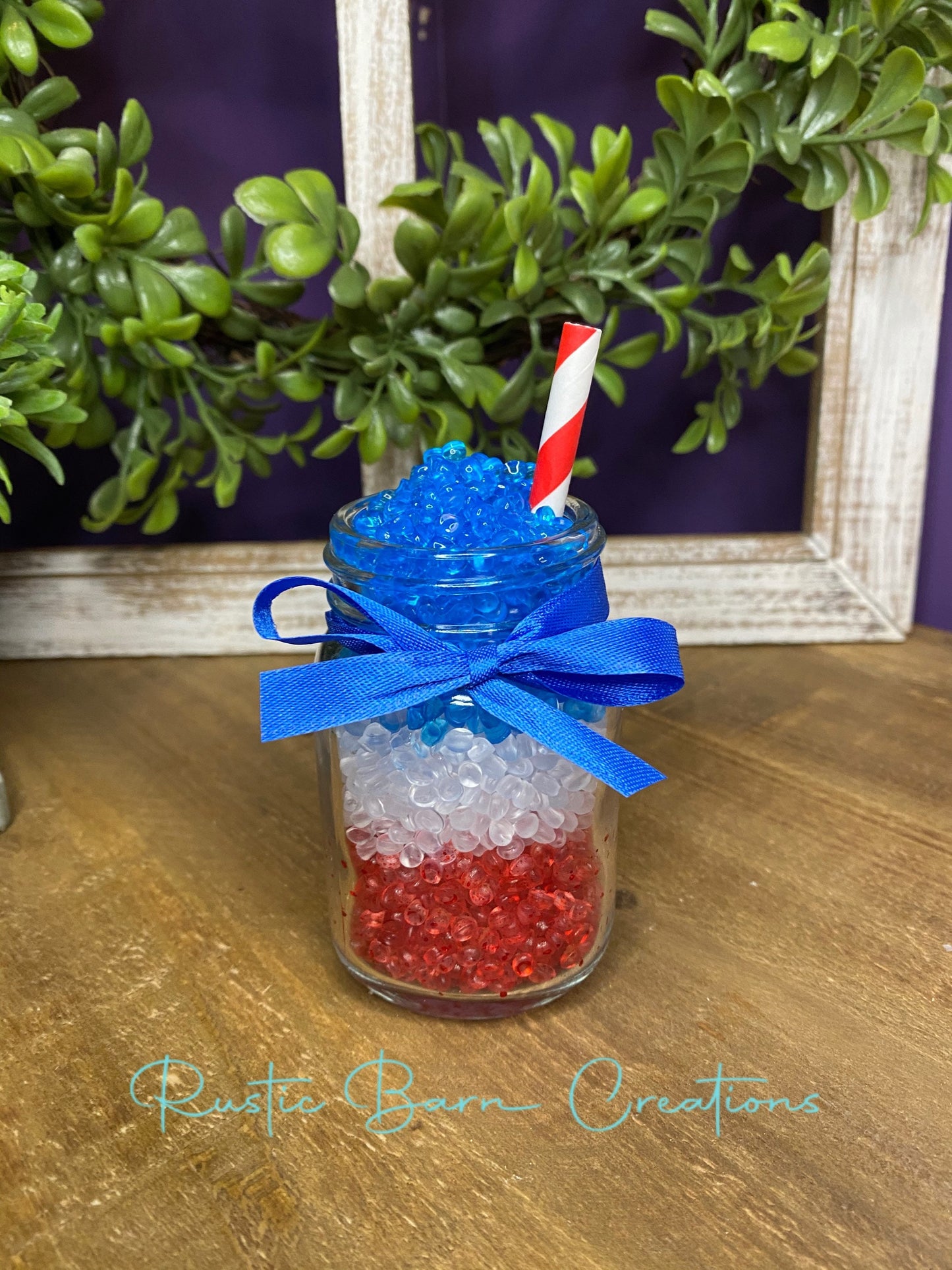 Faux red white and blue slushee, faux drink, faux slushee, Rae Dunn decor, farmhouse decor, tiered tray decor, gift for mom