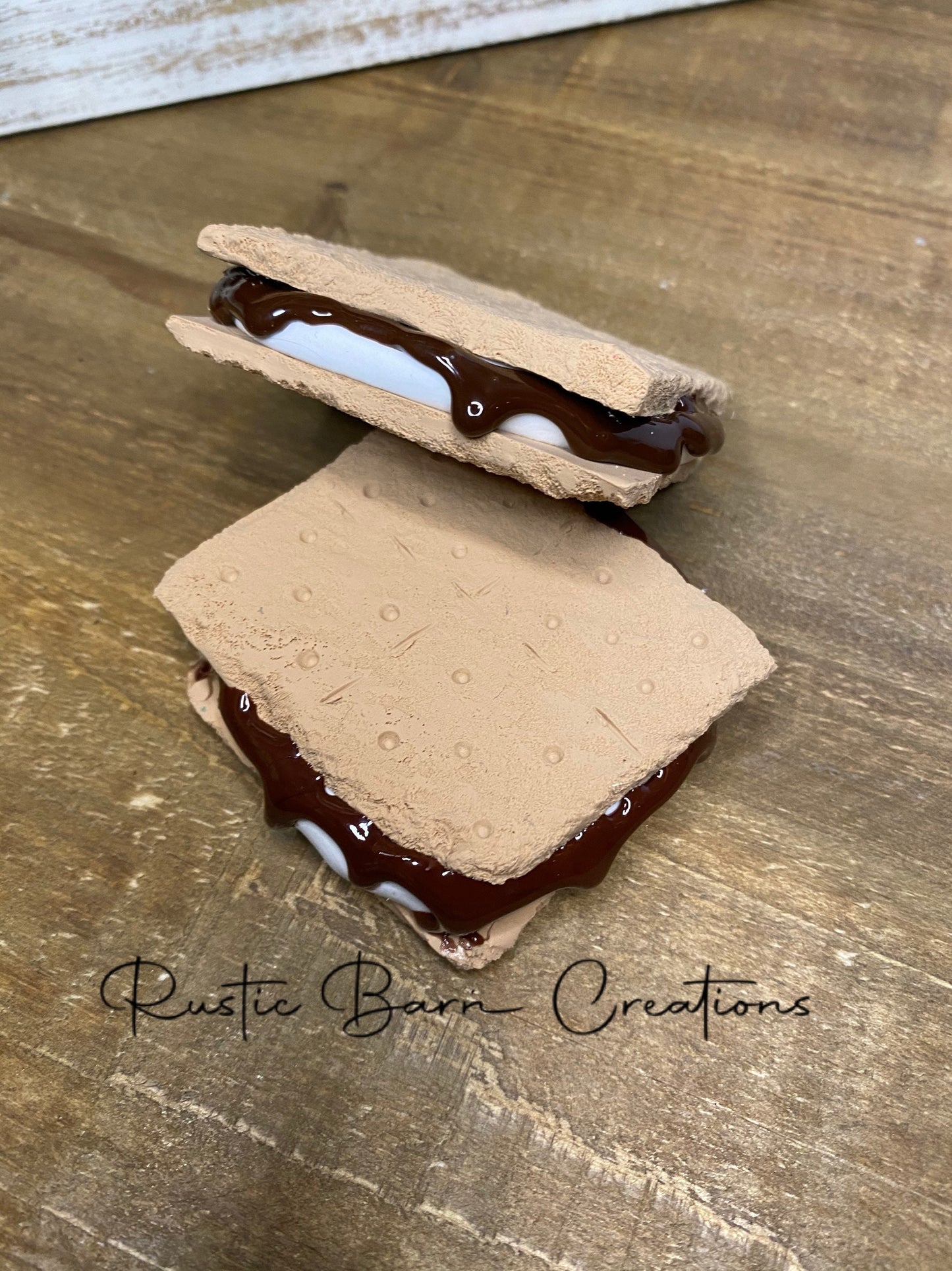 Faux s’mores, faux tiered tray decor, home decor, faux food, Rae Dunn