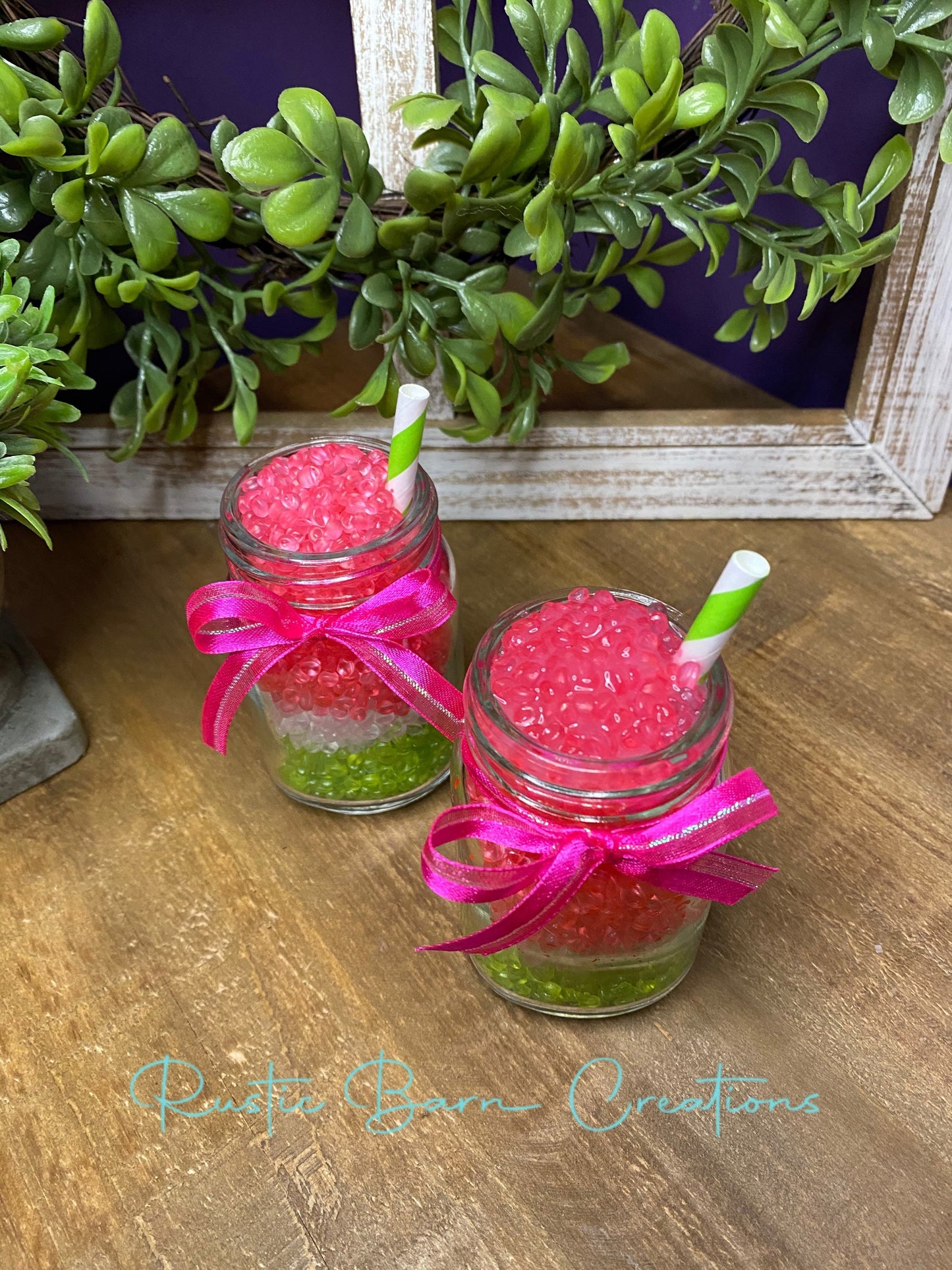 Faux watermelon slushee, faux watermelon drink, Rae Dunn decor, farmhouse decor, tiered tray decor, gift for mom, faux watermelon slushy