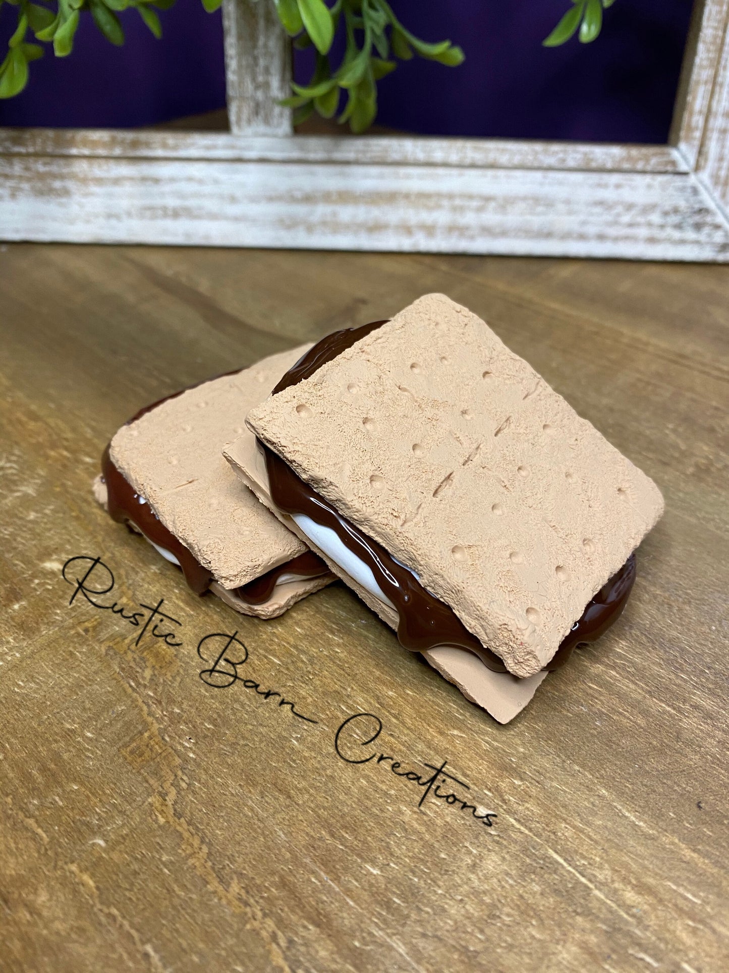 Faux s’mores, faux tiered tray decor, home decor, faux food, Rae Dunn