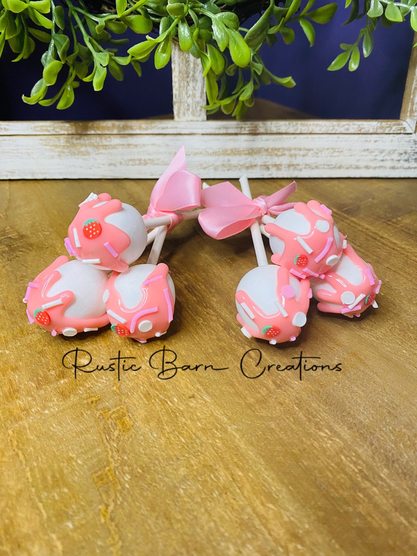 Faux mini marshmallows, tiered tray decor, Strawberry tiered tray decor, Strawberry decor, faux mini food, faux tiered tray decor