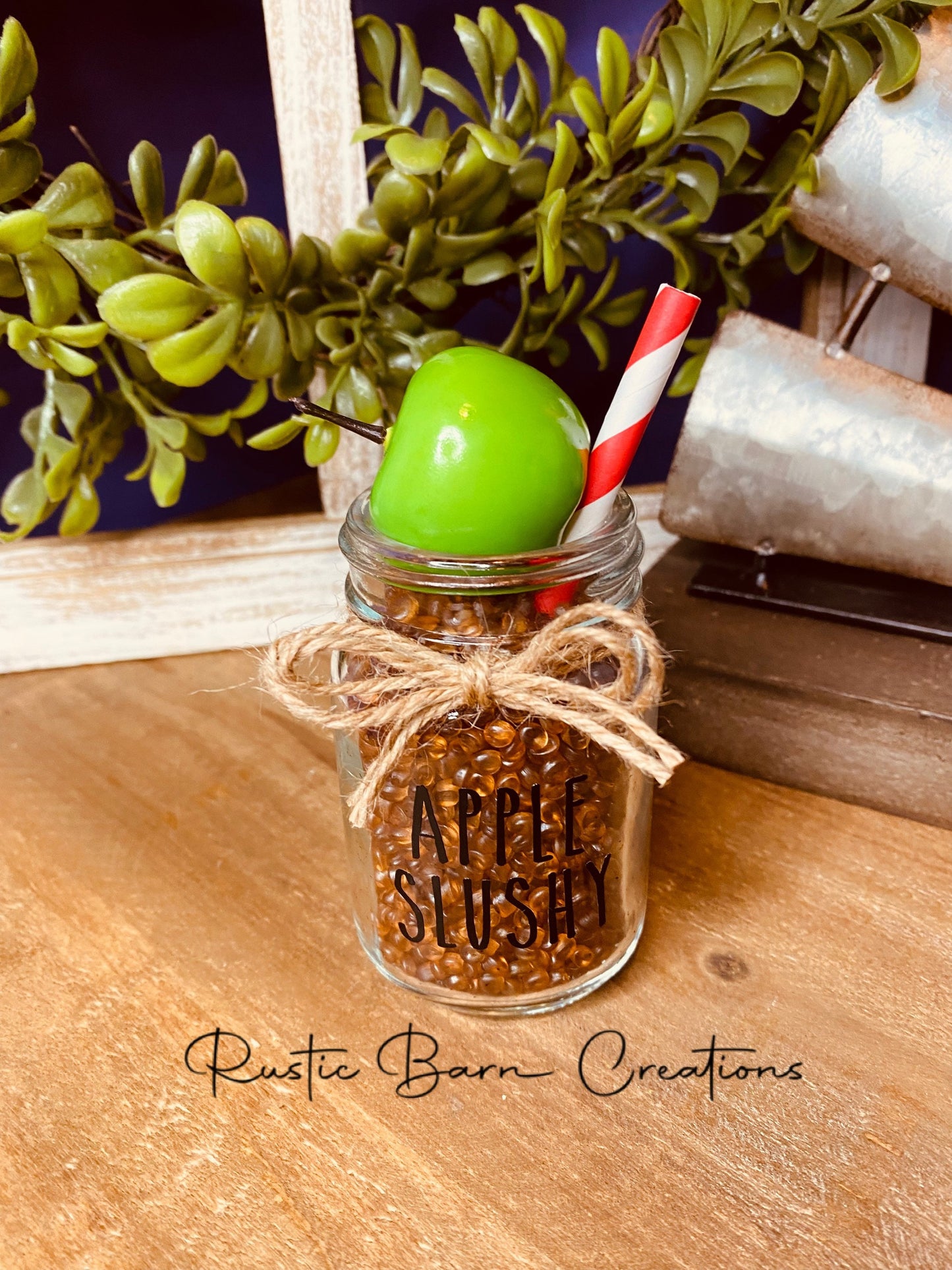 Faux apple slushee, faux apple drink, Rae Dunn decor, farmhouse decor, tiered tray decor, gift for mom, faux apple slushy, apple cider