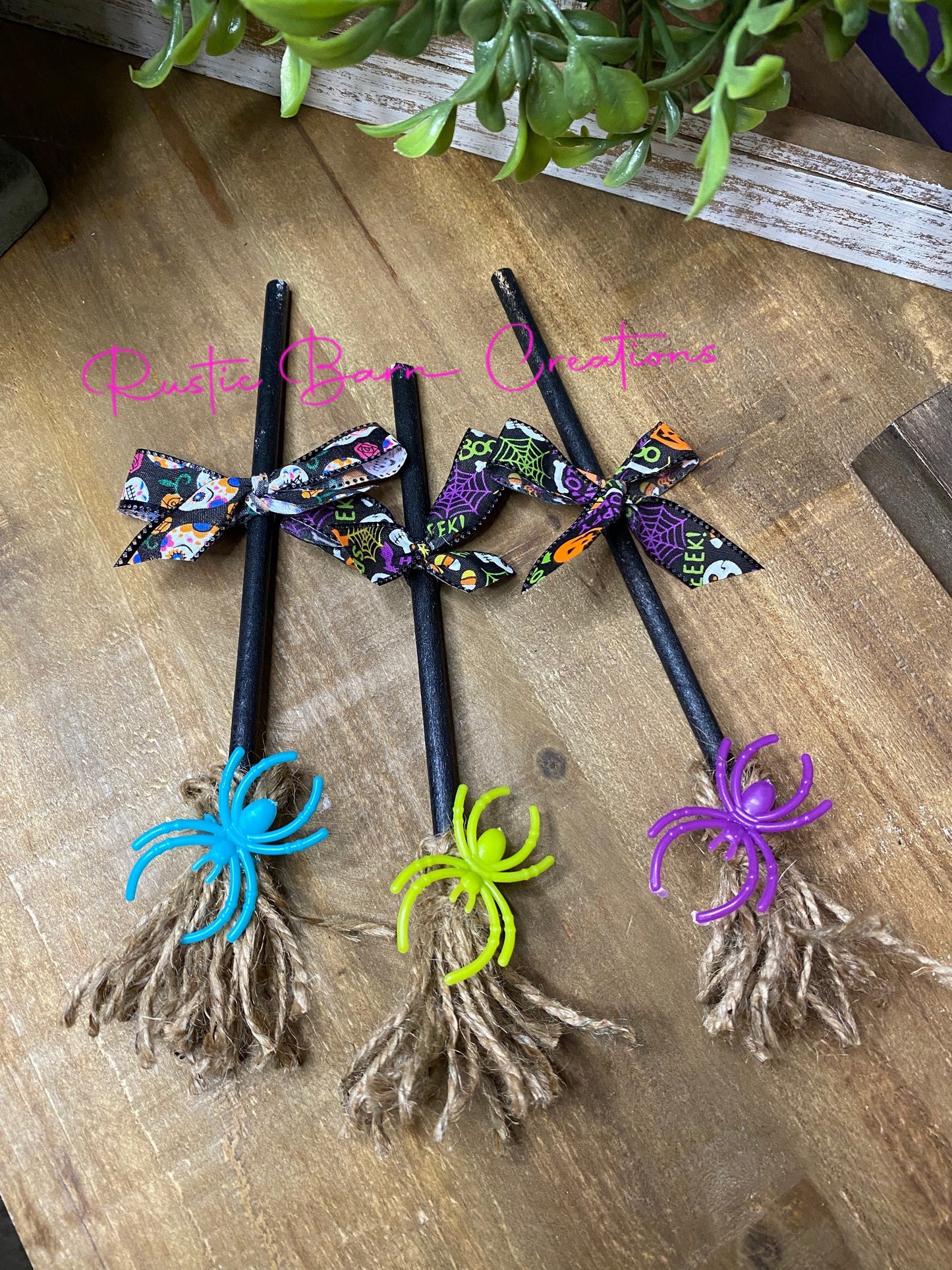 Faux witches broom, faux tiered tray decor, faux halloween decor, tiered tray decor, home decor, mini witches broom, Halloween decor,