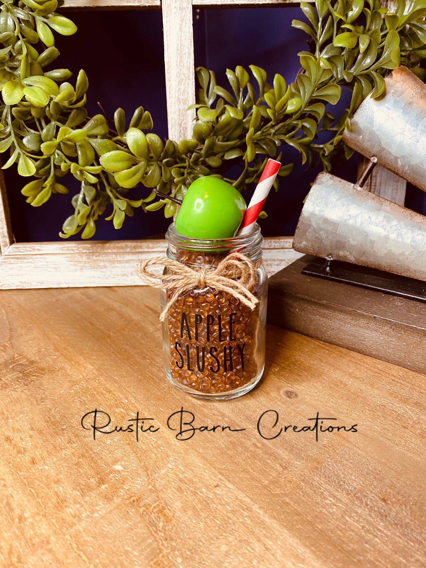 Faux apple slushee, faux apple drink, Rae Dunn decor, farmhouse decor, tiered tray decor, gift for mom, faux apple slushy, apple cider