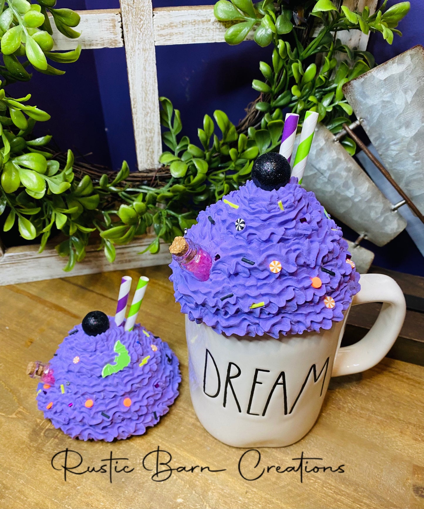 Halloween mug topper, Spooky mug topper, fall mug topper, faux mug topper, gift for mom, coffee bar decor, fall mug topper