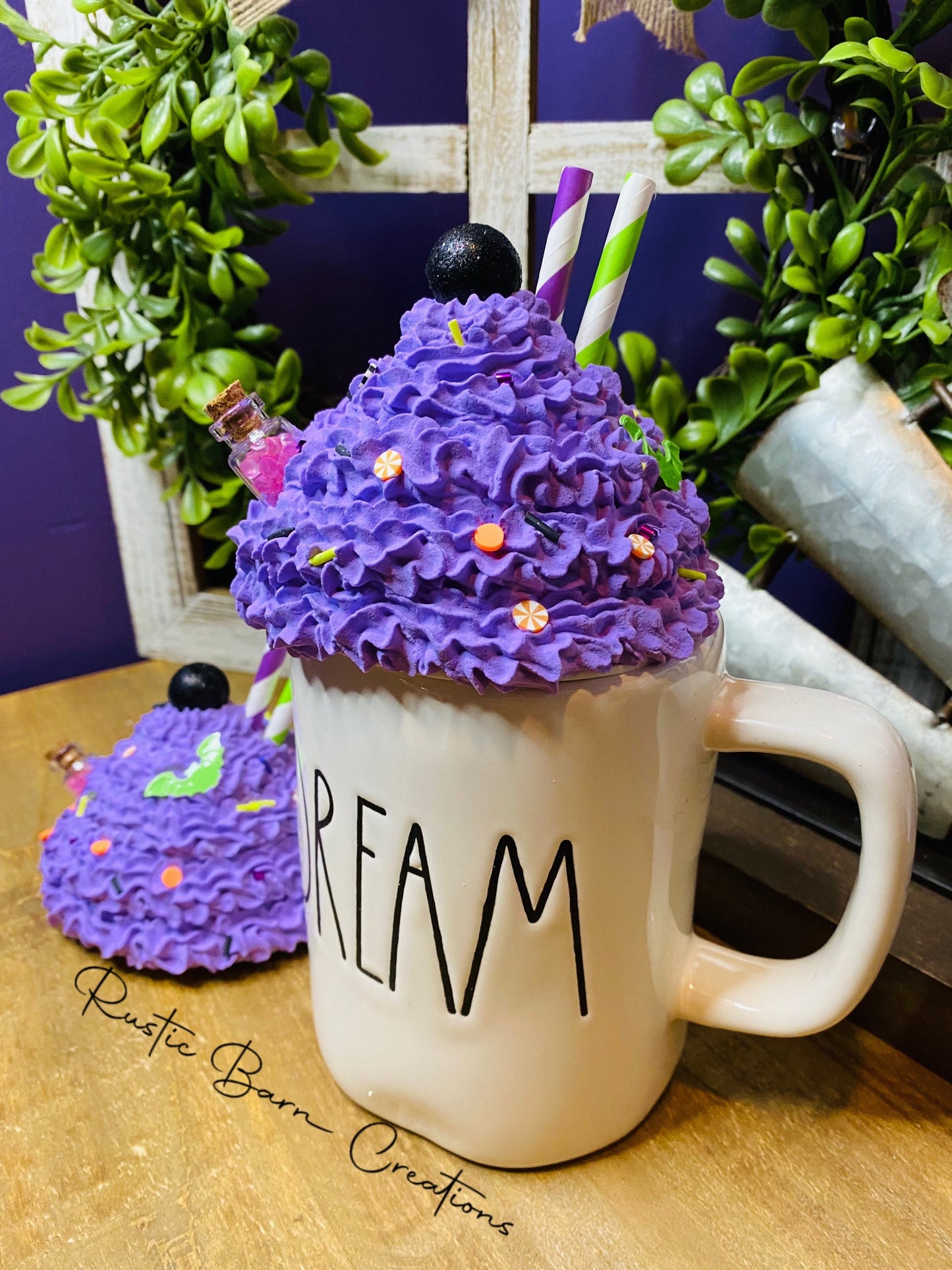 Halloween mug topper, Spooky mug topper, fall mug topper, faux mug topper, gift for mom, coffee bar decor, fall mug topper