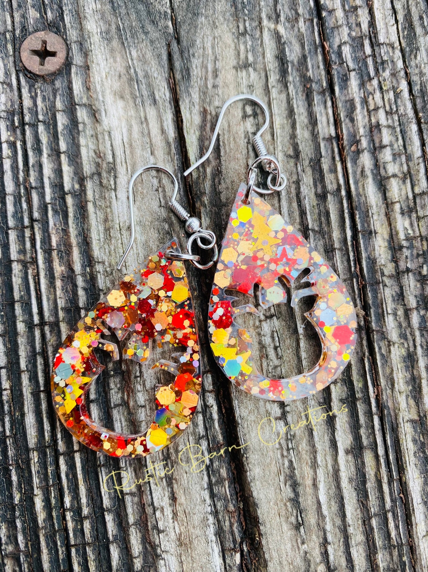 Glitter earrings, Gingerbread earrings, Lightweight drop earrings, Drop earrings, colorful earrings, Christmas earrings, holiday earrings