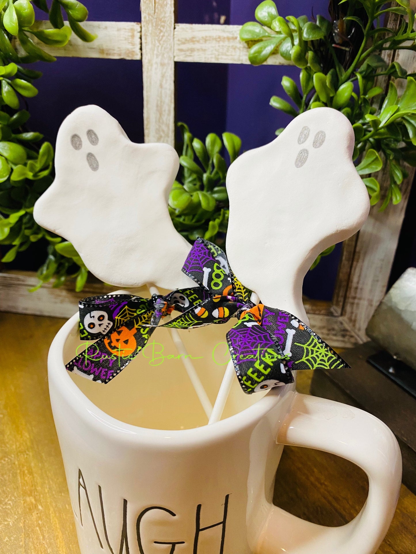 Faux marshmallow ghost, tiered tray decor, Halloween tiered tray decor, Halloween decor, faux food, faux tiered tray decor, fall decor