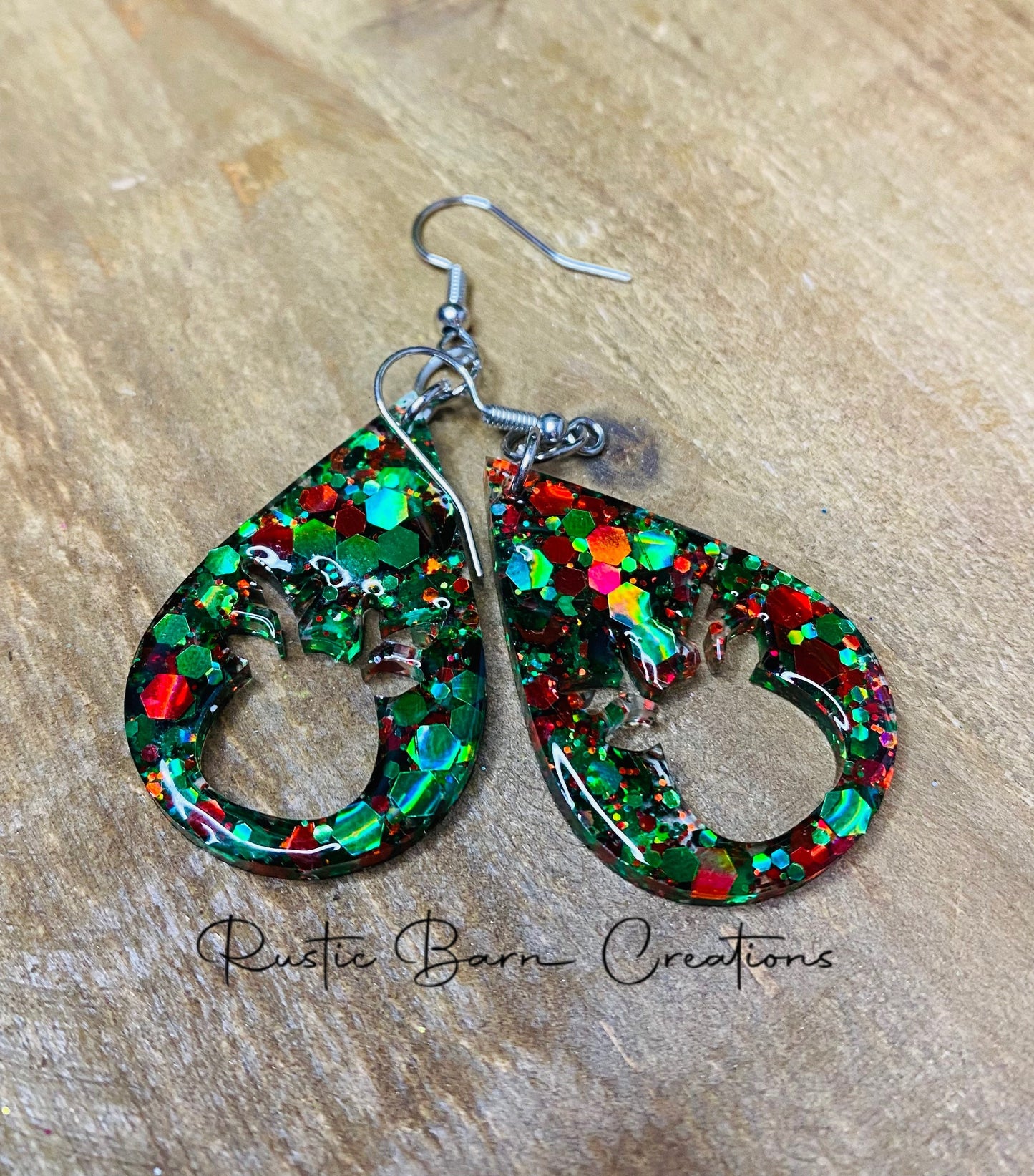 Glitter earrings, Glitter earrings resin, Lightweight drop earrings, Drop earrings, colorful earrings, Christmas earrings, holiday earrings