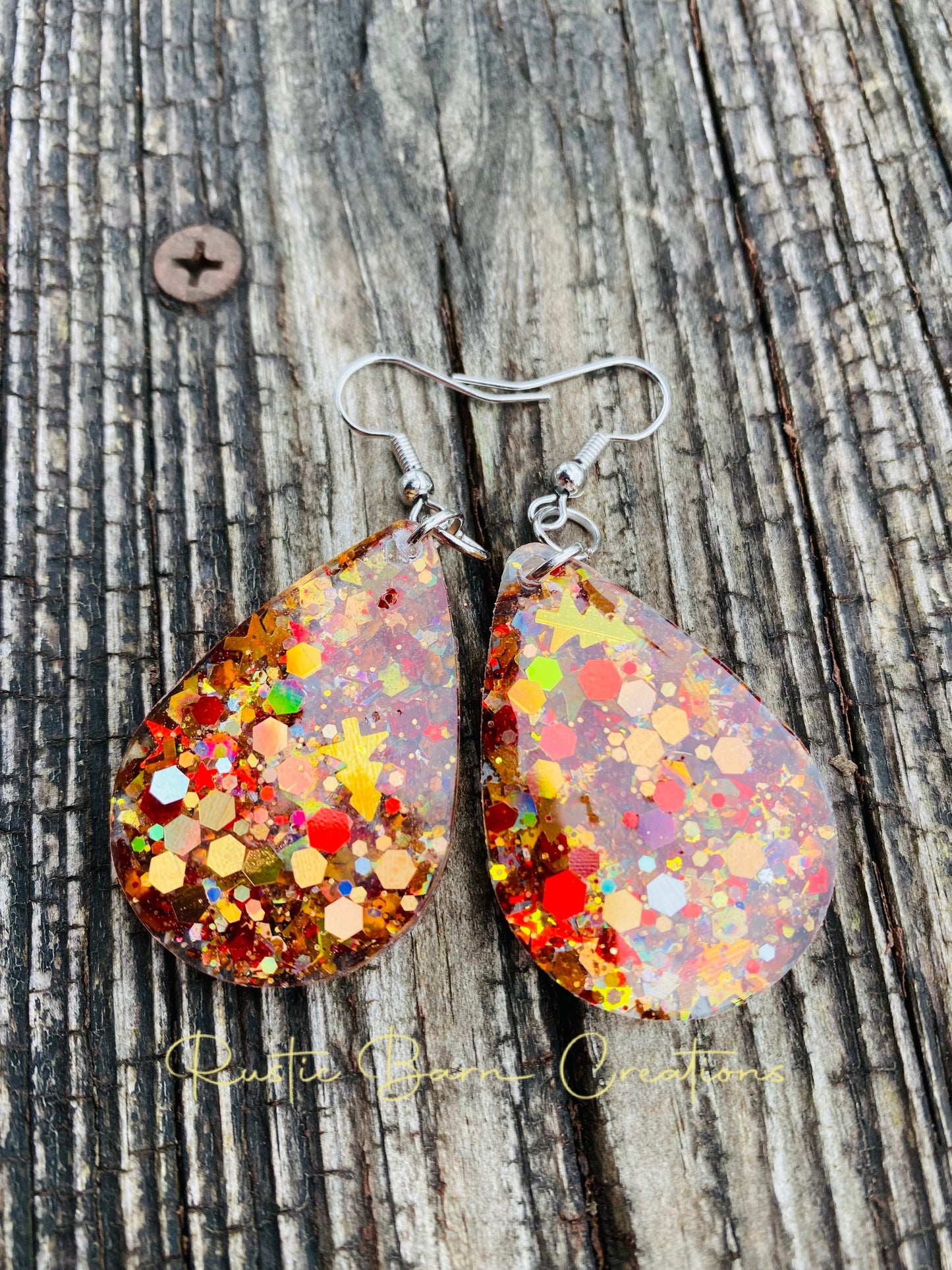 Glitter earrings, Gingerbread earrings, Lightweight drop earrings, Drop earrings, colorful earrings, Christmas earrings, holiday earrings