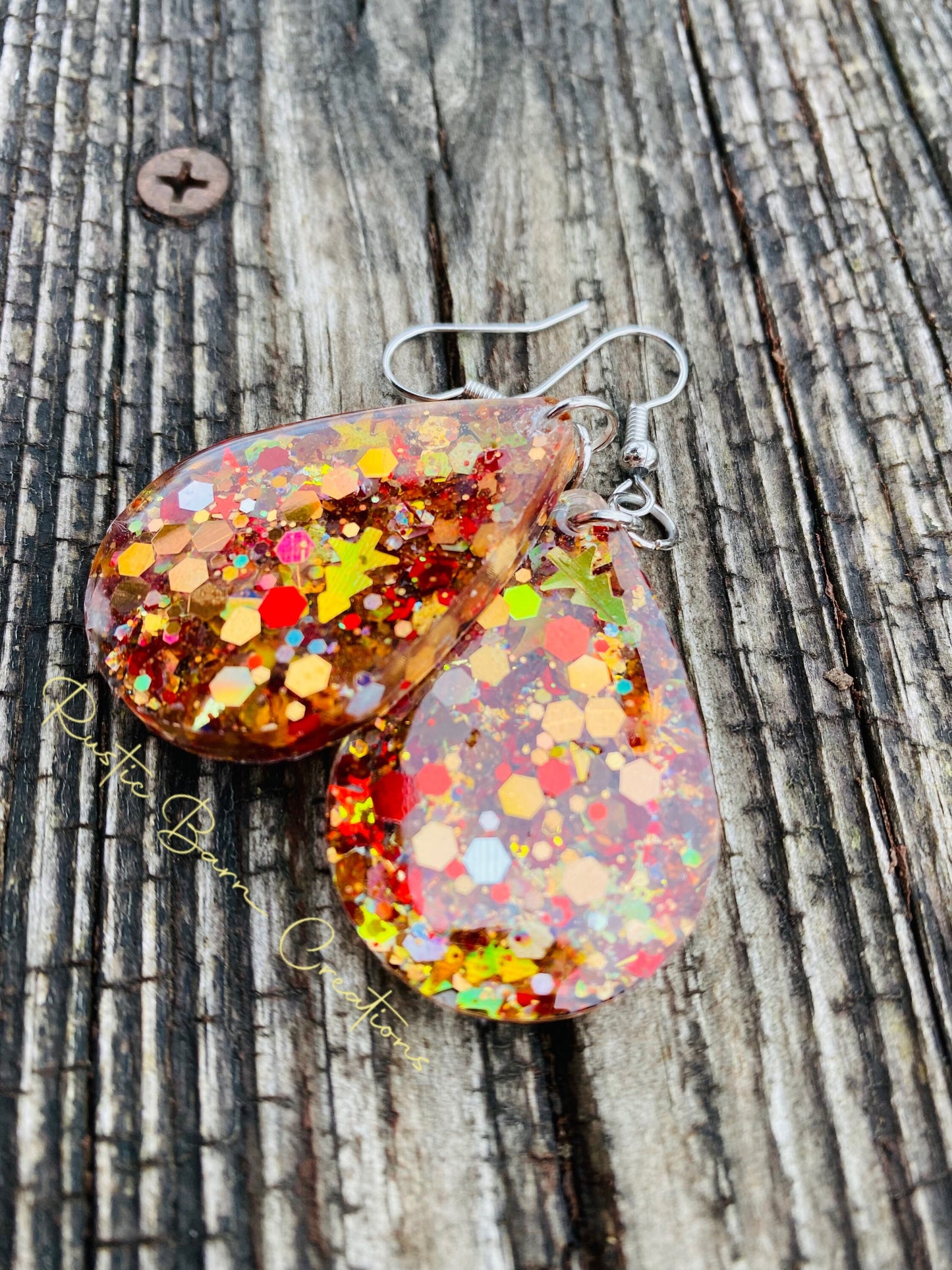Glitter earrings, Gingerbread earrings, Lightweight drop earrings, Drop earrings, colorful earrings, Christmas earrings, holiday earrings