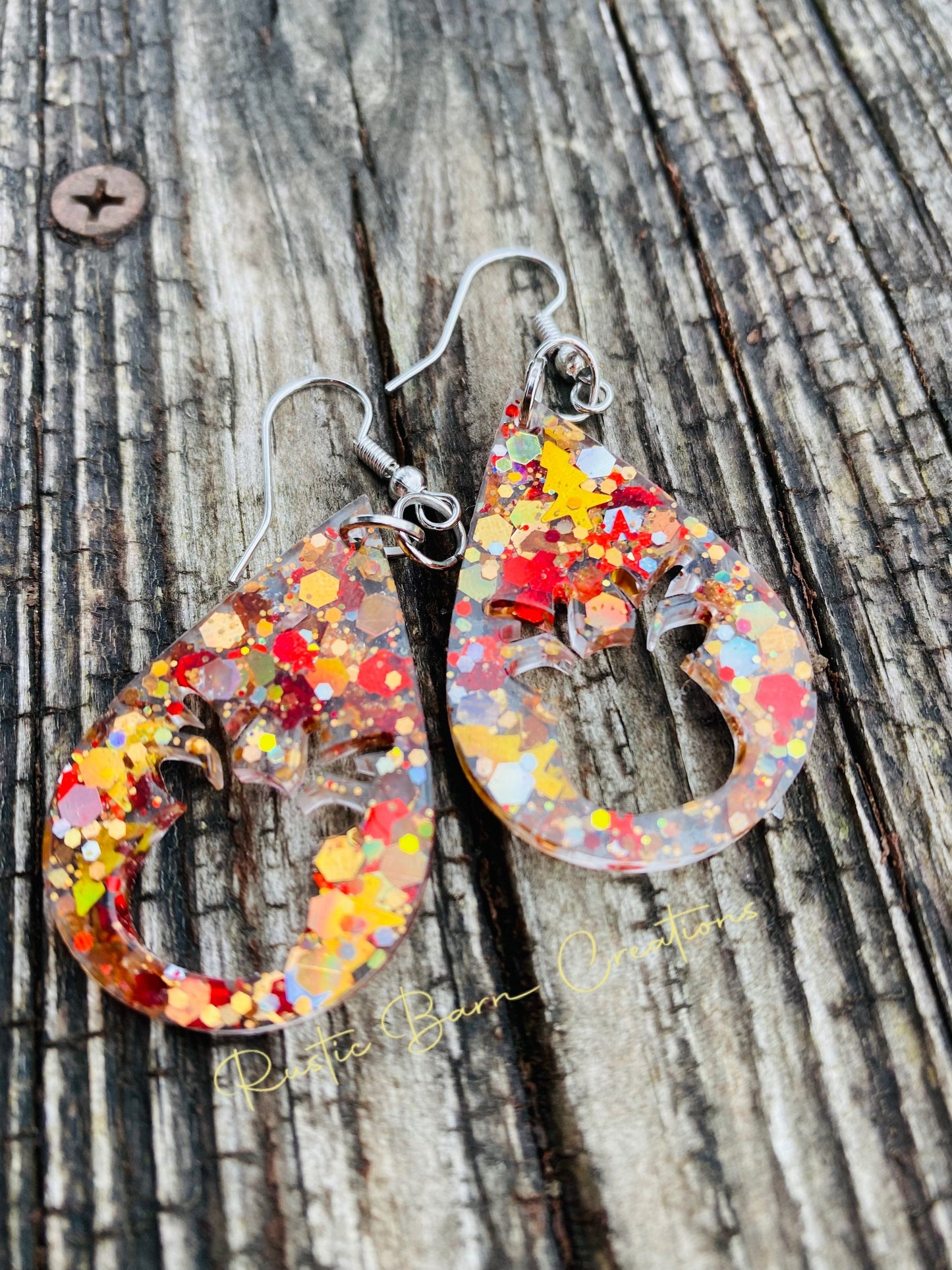 Glitter earrings, Gingerbread earrings, Lightweight drop earrings, Drop earrings, colorful earrings, Christmas earrings, holiday earrings