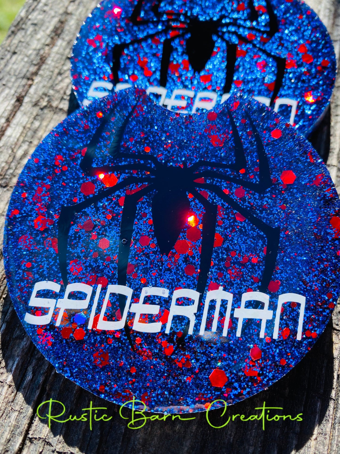 Car coasters, set of 2, Spiderman, super heroes, car accessories, car accessory, glitter car coasters, Christmas gift,