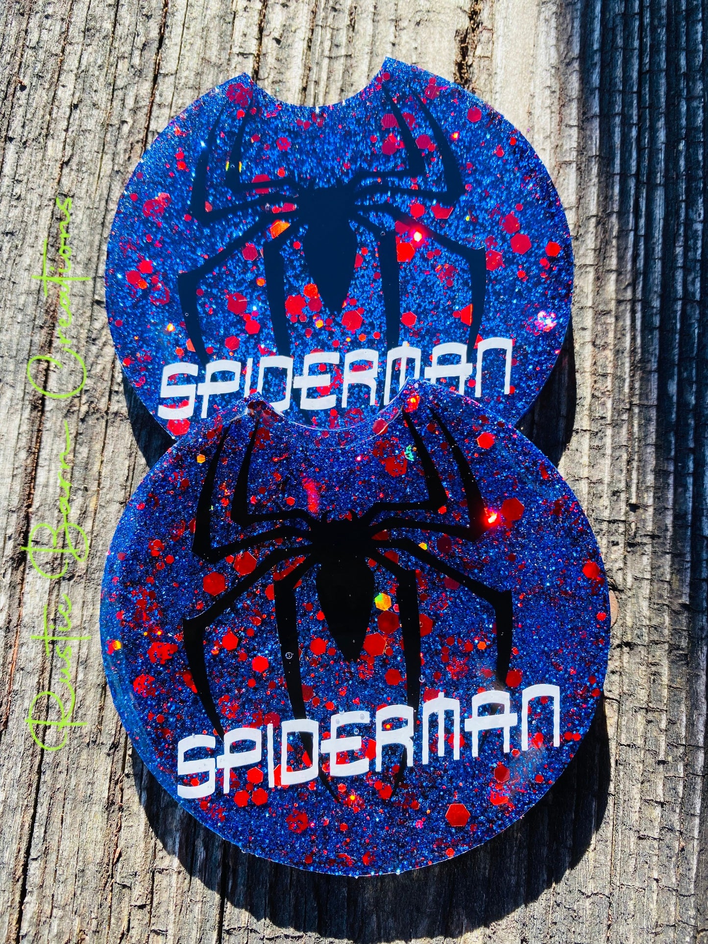 Car coasters, set of 2, Spiderman, super heroes, car accessories, car accessory, glitter car coasters, Christmas gift,