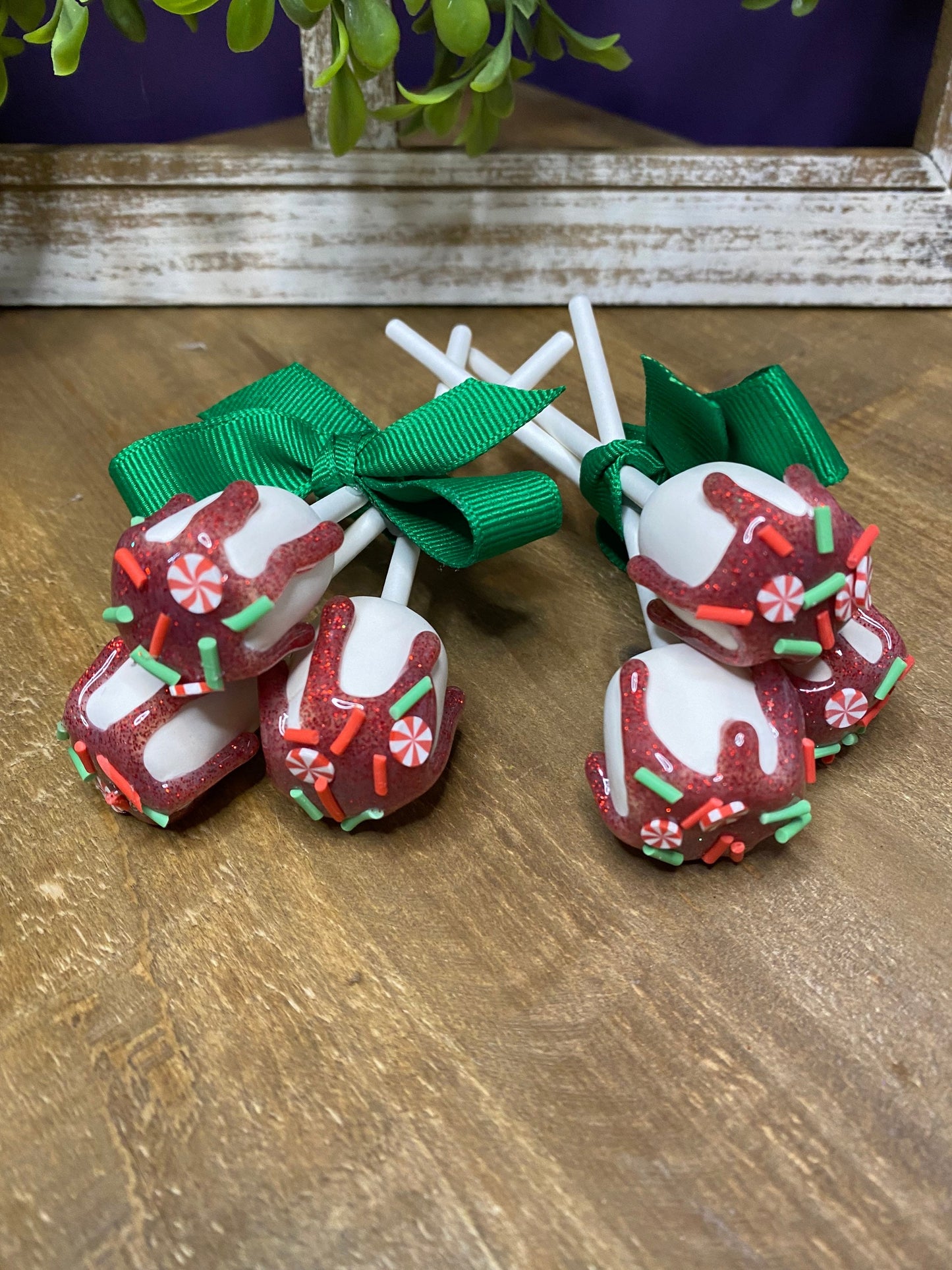Faux mini marshmallows, tiered tray decor, Christmas tiered tray decor, Christmas decor, faux mini food, holiday decor