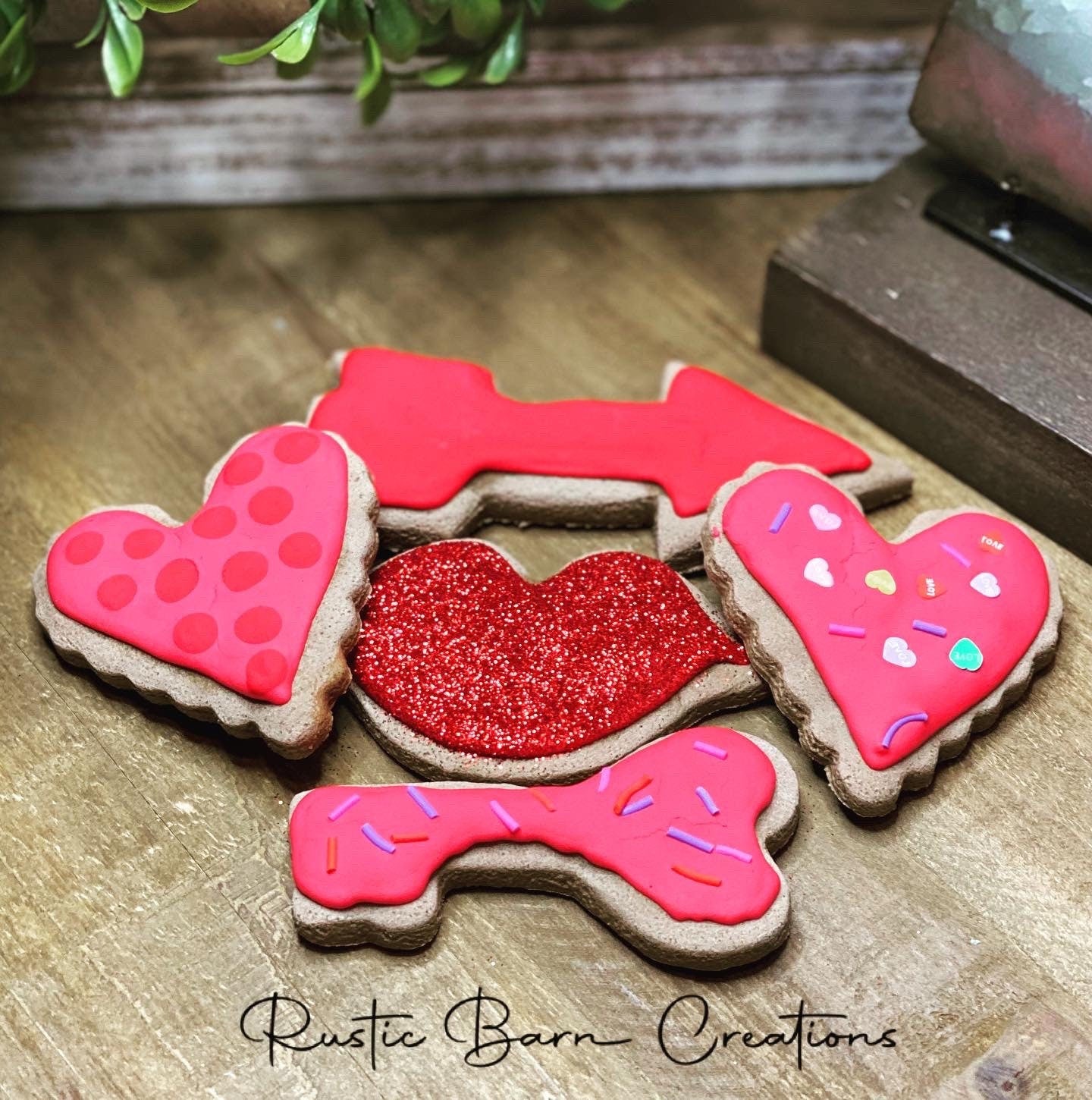 Valentine cookies, faux cookies, faux chocolate cookies,heart cookie, gift for mom, coffee bar decor, holiday decor, valentine decor