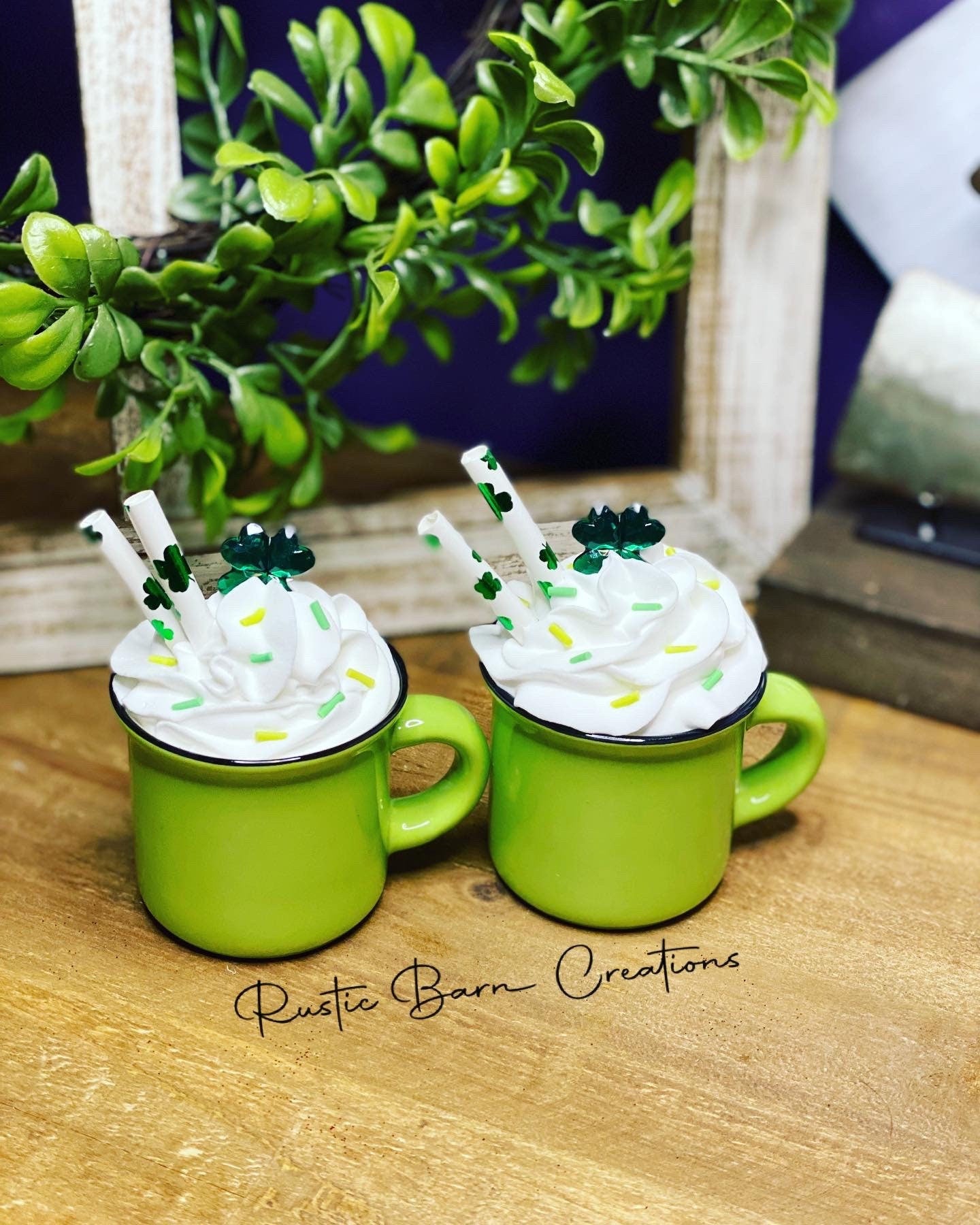 St. Patricks mini mug, mini mug, faux mini mug, clover mini mug, gift for mom, coffee bar decor,holiday decor, St. Pattys decor