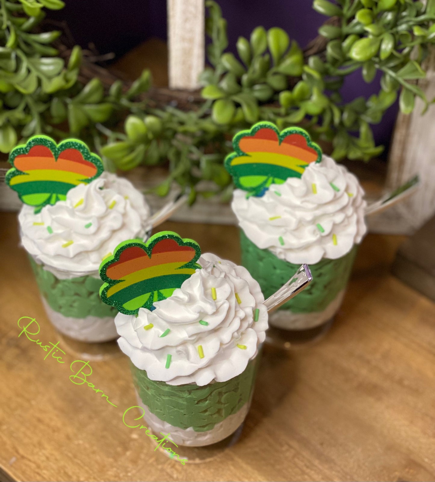 St Patrick’s dessert, faux dessert, faux mini mug, St Pattys mini mug, gift for mom, coffee bar decor, holiday decor, green decor