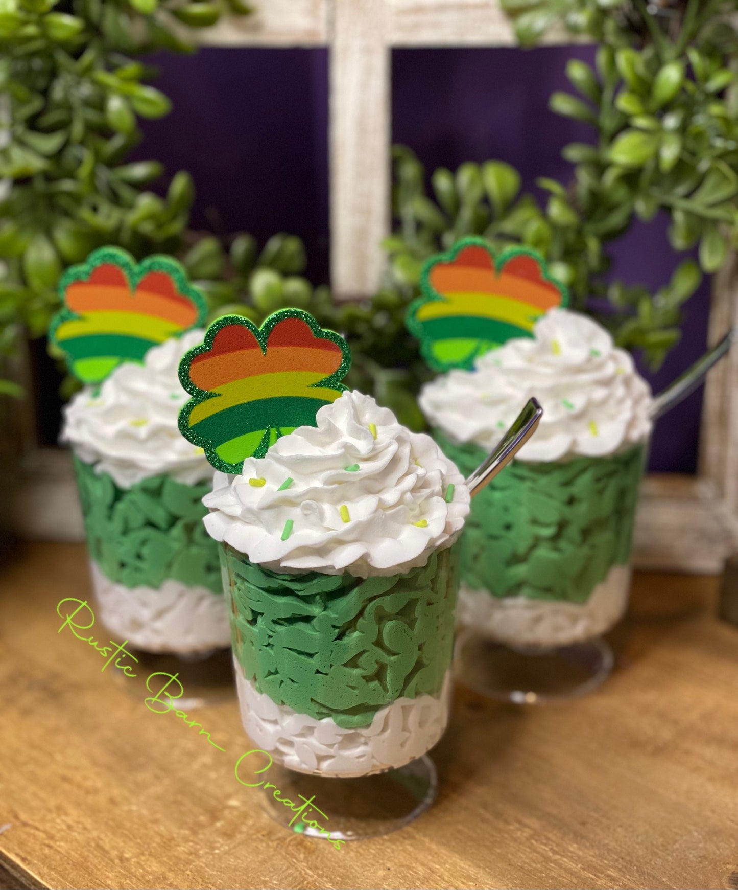 St Patrick’s dessert, faux dessert, faux mini mug, St Pattys mini mug, gift for mom, coffee bar decor, holiday decor, green decor