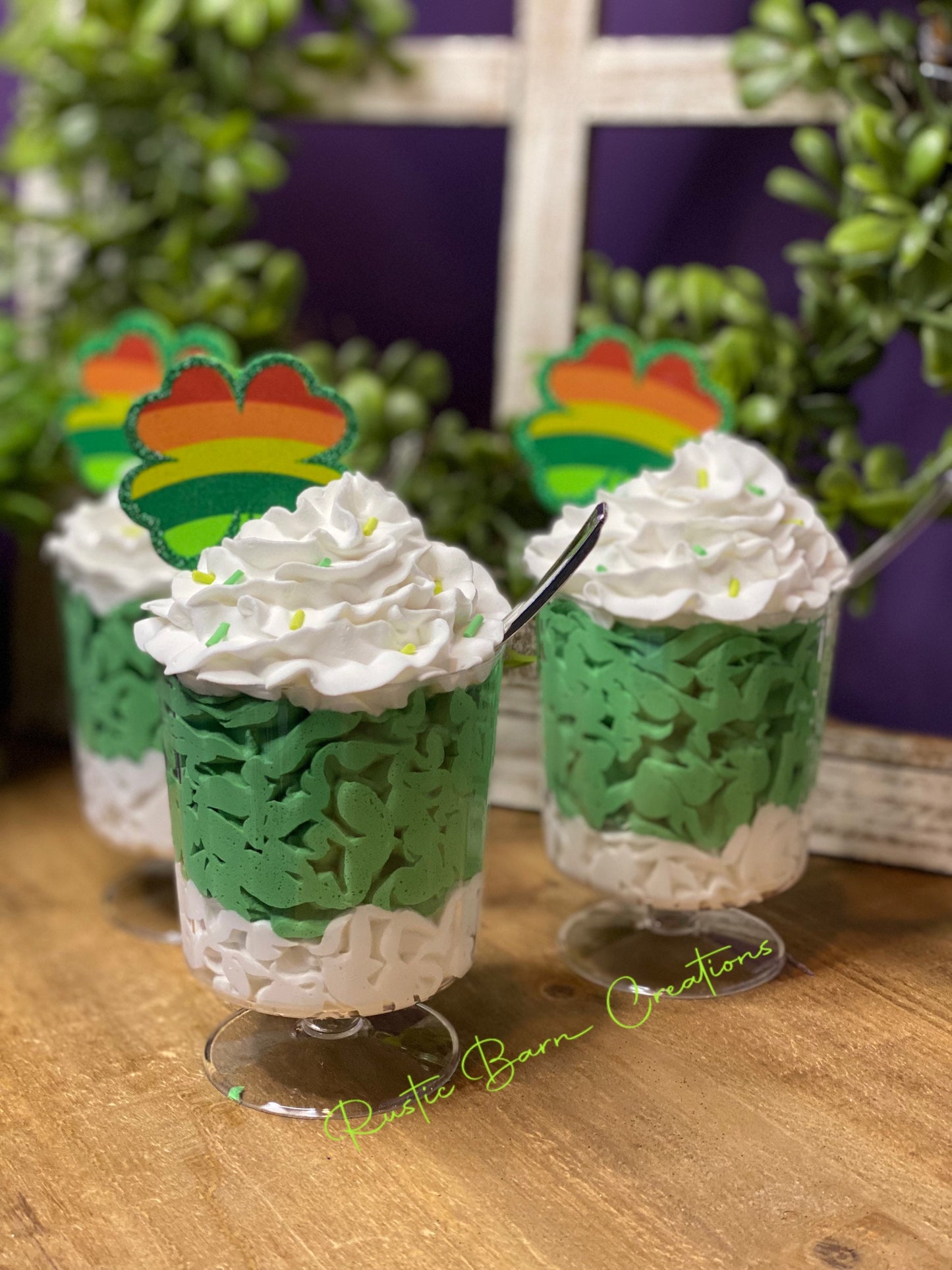 St Patrick’s dessert, faux dessert, faux mini mug, St Pattys mini mug, gift for mom, coffee bar decor, holiday decor, green decor