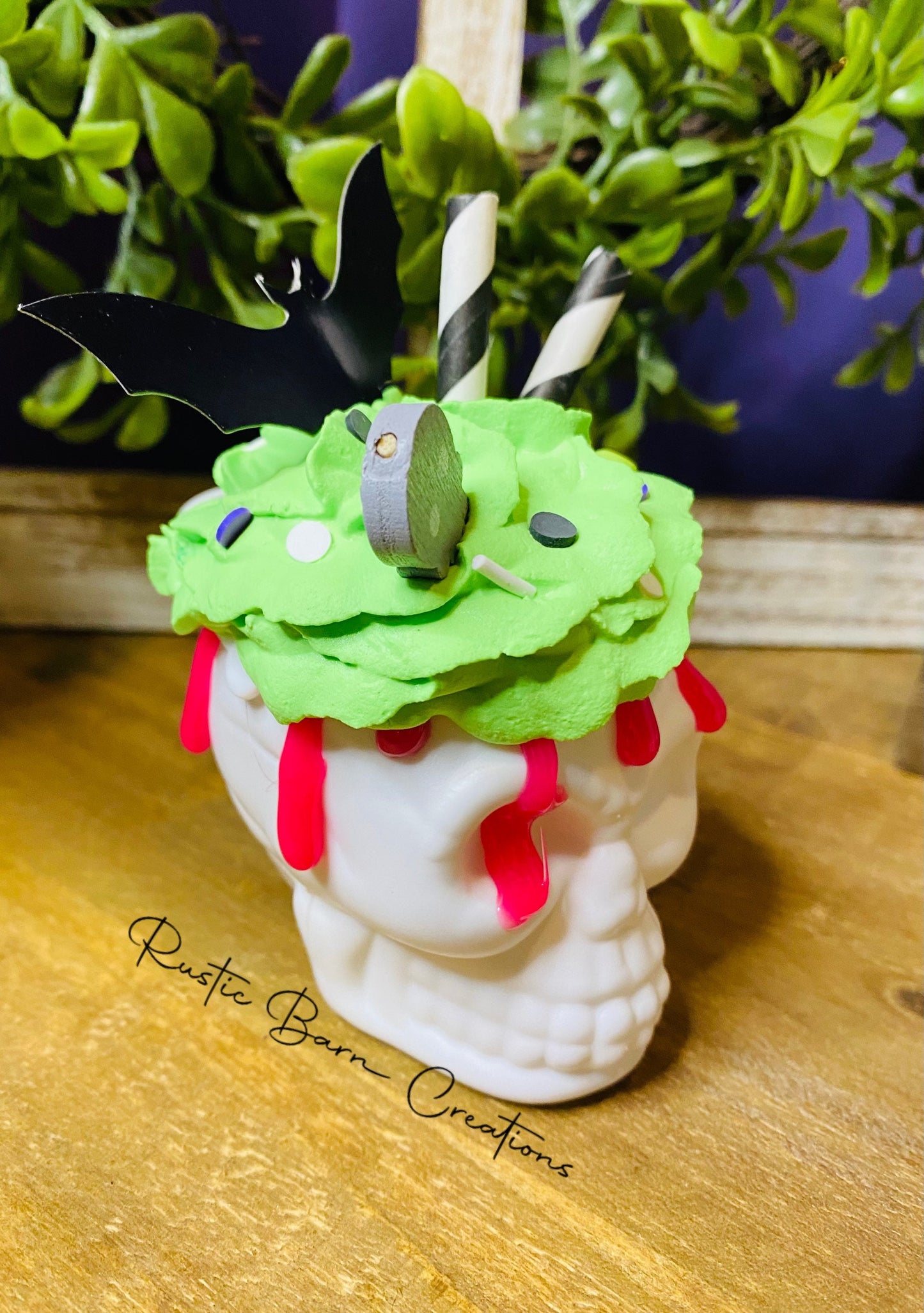 Faux skull decor, tiered tray decor, Halloween tiered tray decor, Halloween decor, faux mini food, faux tiered tray decor, fall decor
