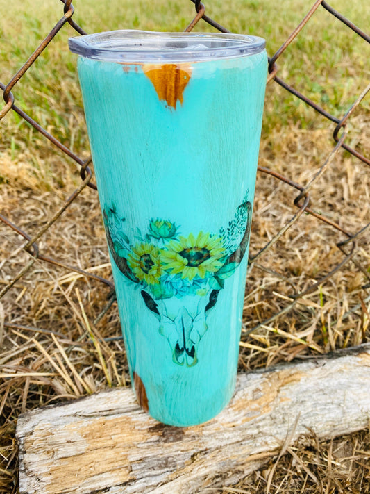 Patina skull tumbler