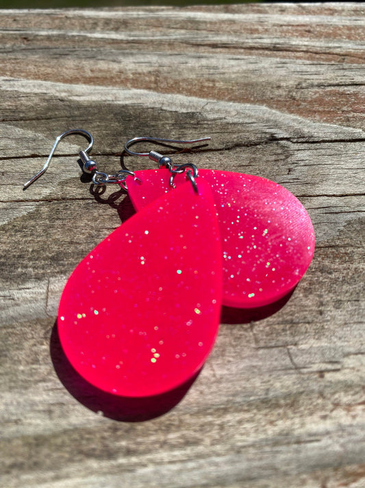 Earrings |Tear drop earrings | dangle earrings | bright color | sparkly