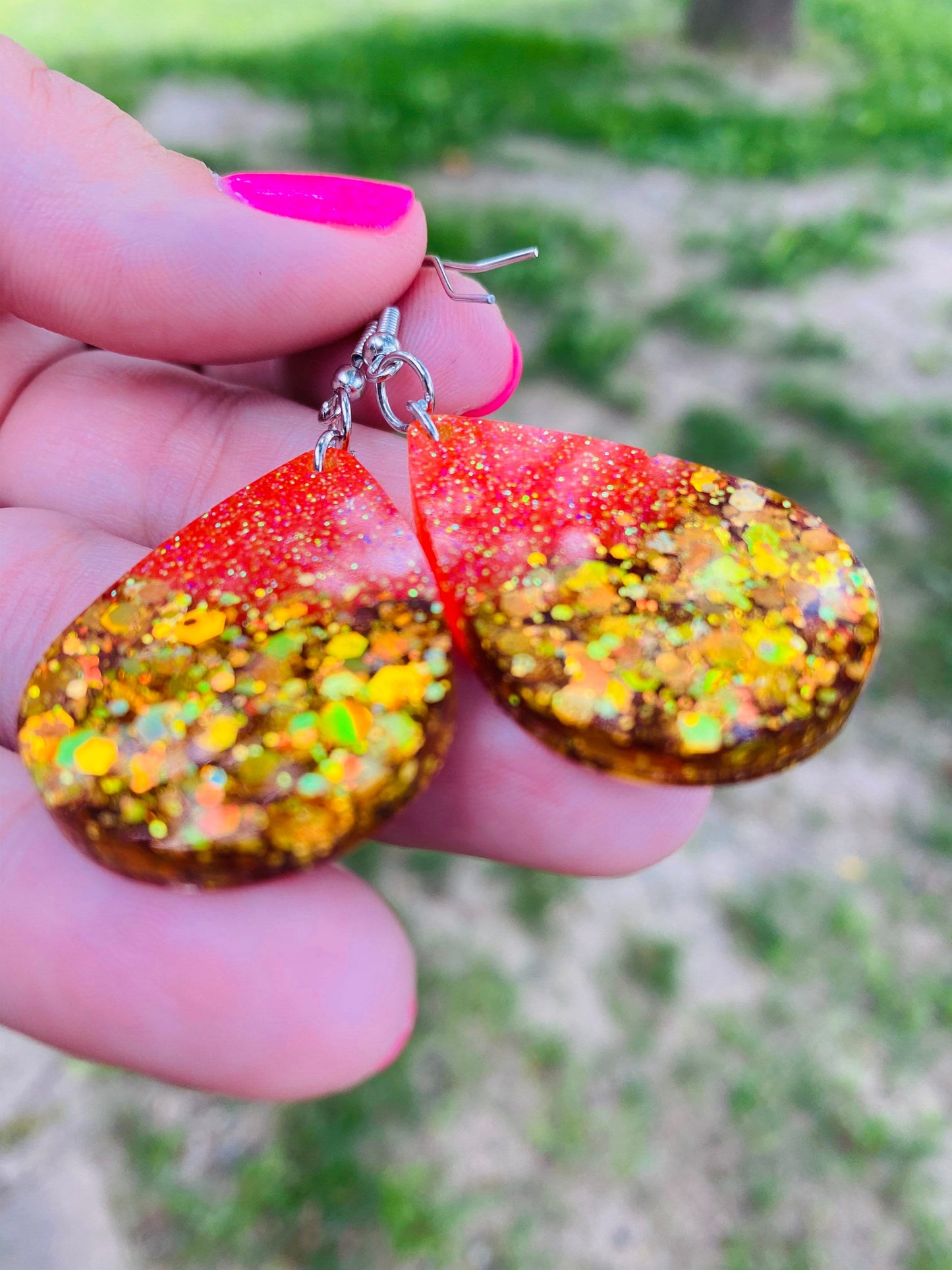 Earrings • glitter • custom made • sparkly • lots of colors