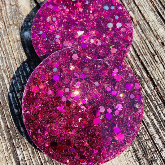 Car coasters| Glitter car coasters| pink car coasters| Car accessories| Sold as set of 2