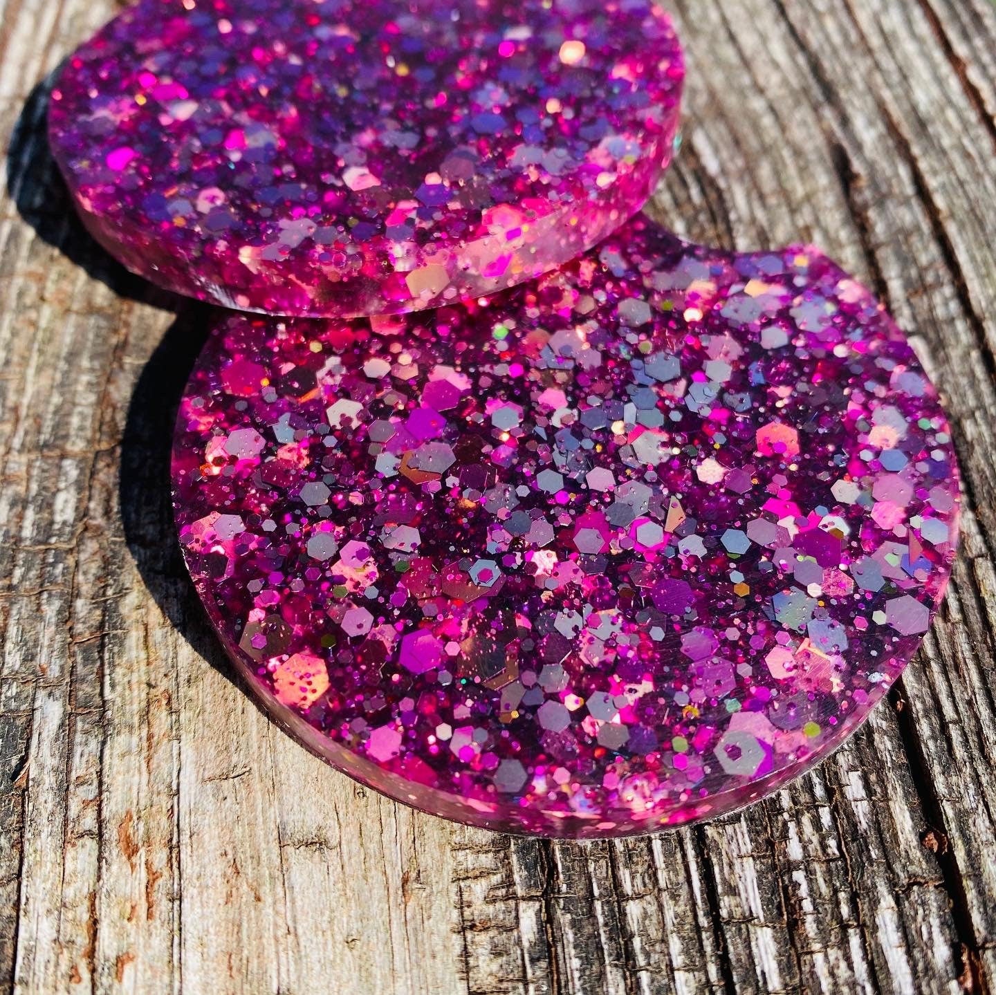 Car coasters| Glitter car coasters| pink car coasters| Car accessories| Sold as set of 2
