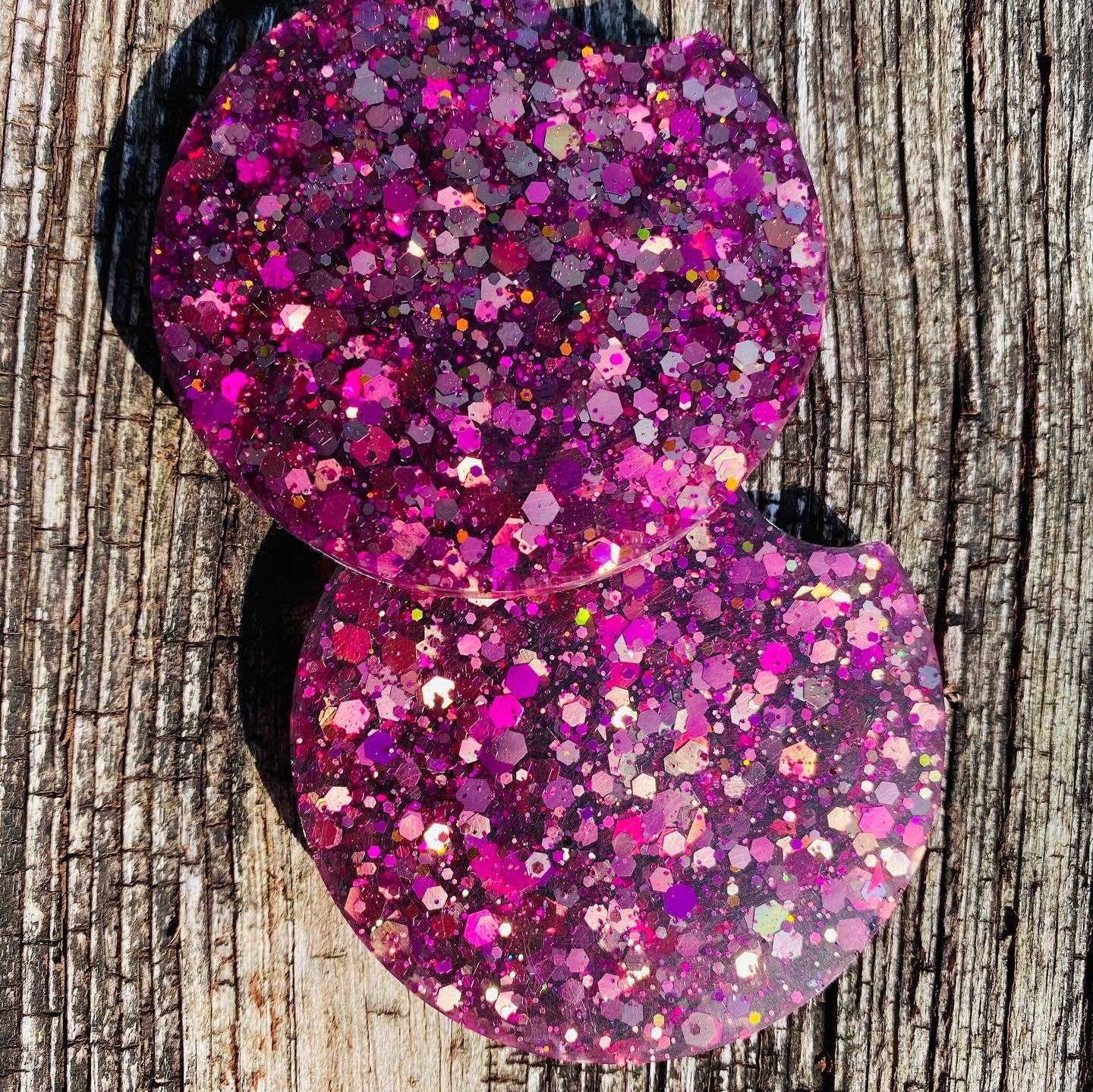 Car coasters| Glitter car coasters| pink car coasters| Car accessories| Sold as set of 2