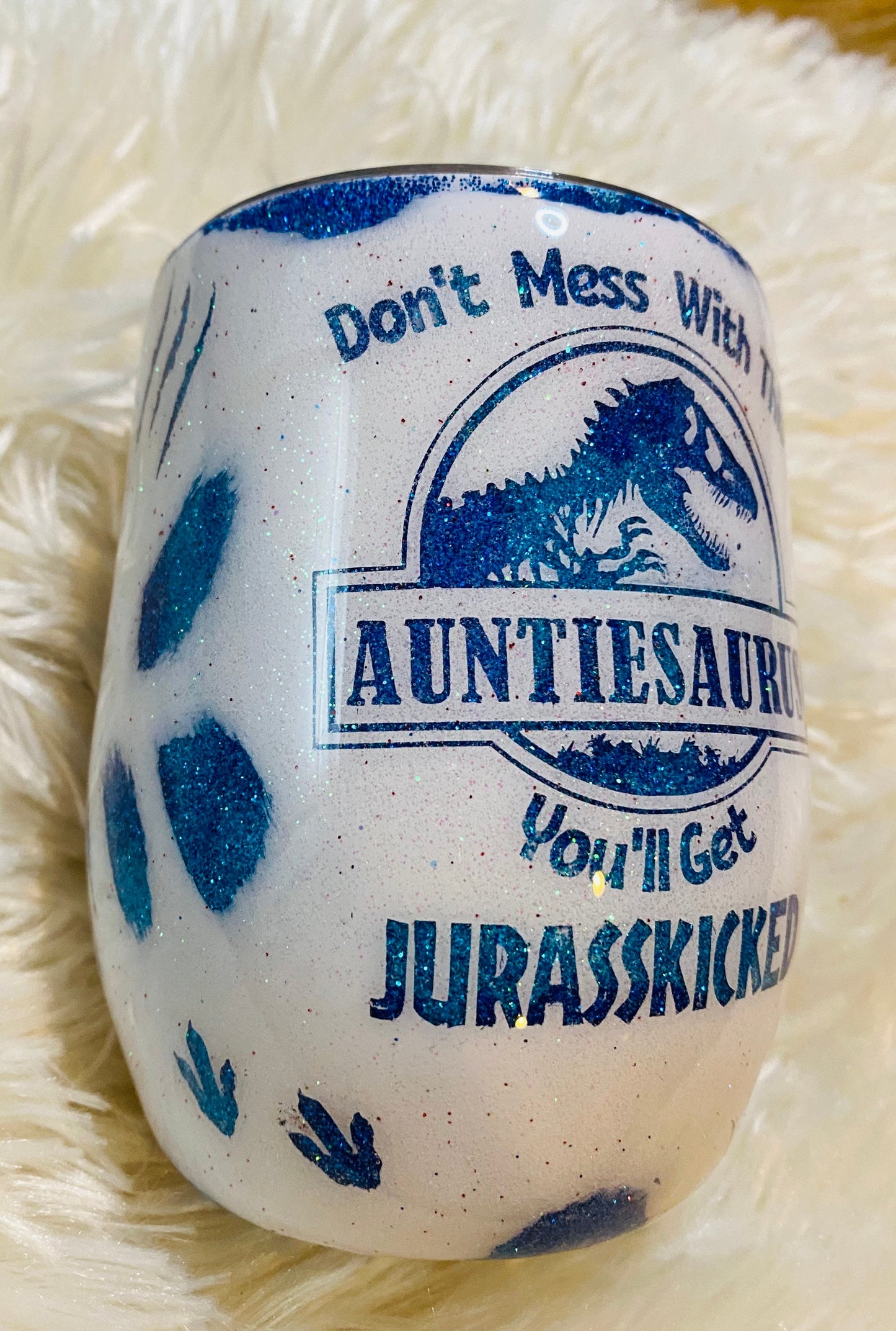 Auntiesaurus wine tumbler, Mamasaurus wine tumbler, glitter tumbler, wine tumbler, Christmas gift, Christmas gift for women