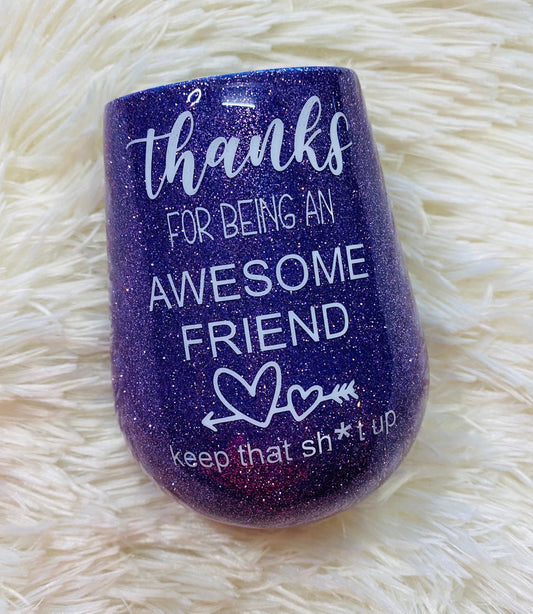 Friends tumbler, glitter tumbler, wine tumbler, Friend gift, Valentines gift for women