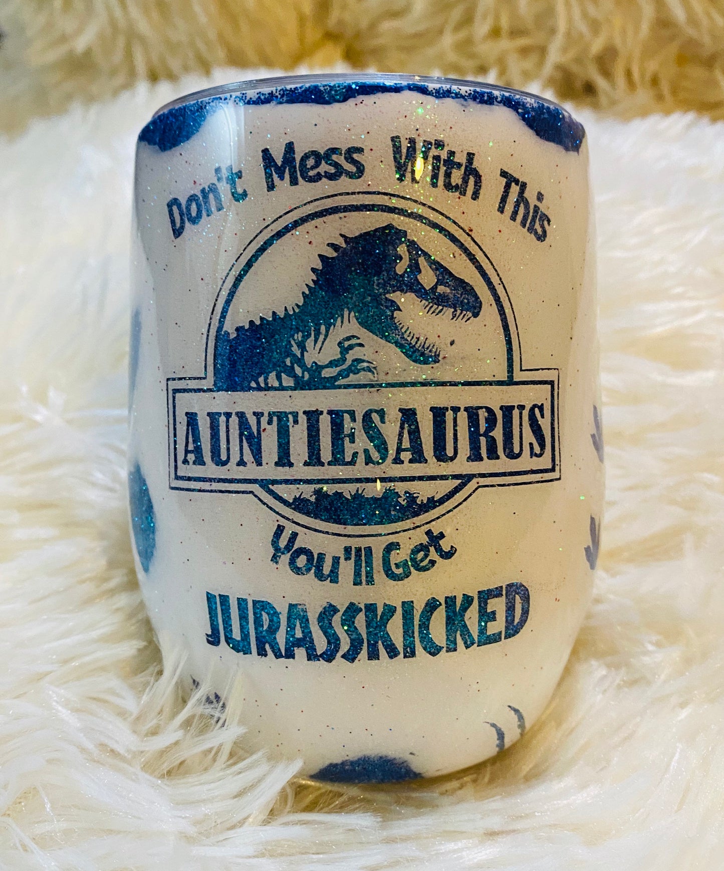 Auntiesaurus wine tumbler, Mamasaurus wine tumbler, glitter tumbler, wine tumbler, Christmas gift, Christmas gift for women