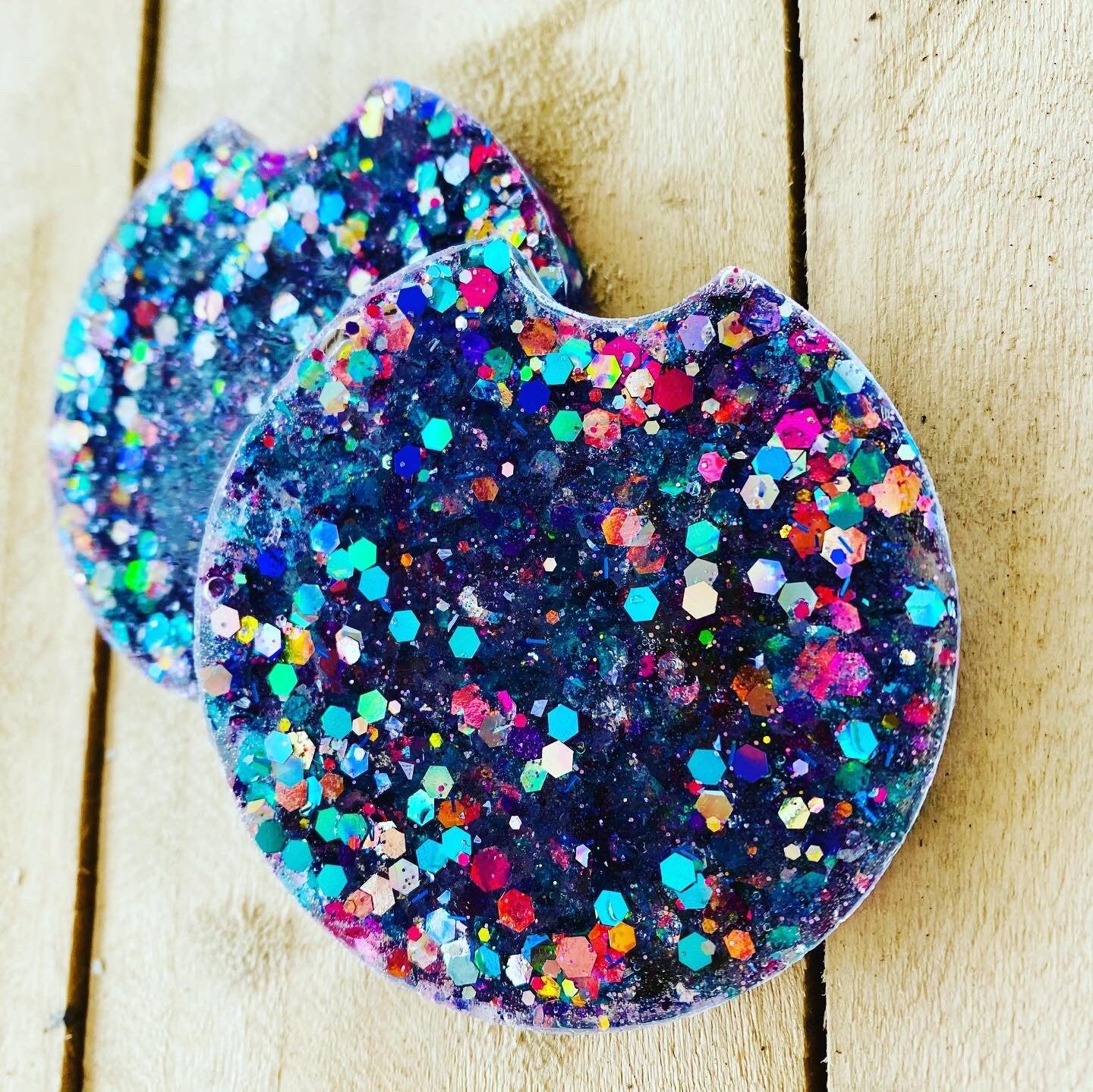 Car coasters, set of 2, car coasters for girls, car accessories, car accessory, glitter car coasters, birthday gift