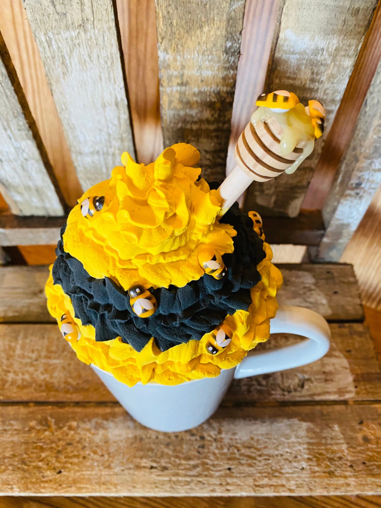 Bee mug topper, honey mug topper, nature, nature mug topper, faux mug topper, faux bee mug topper, gift for mom