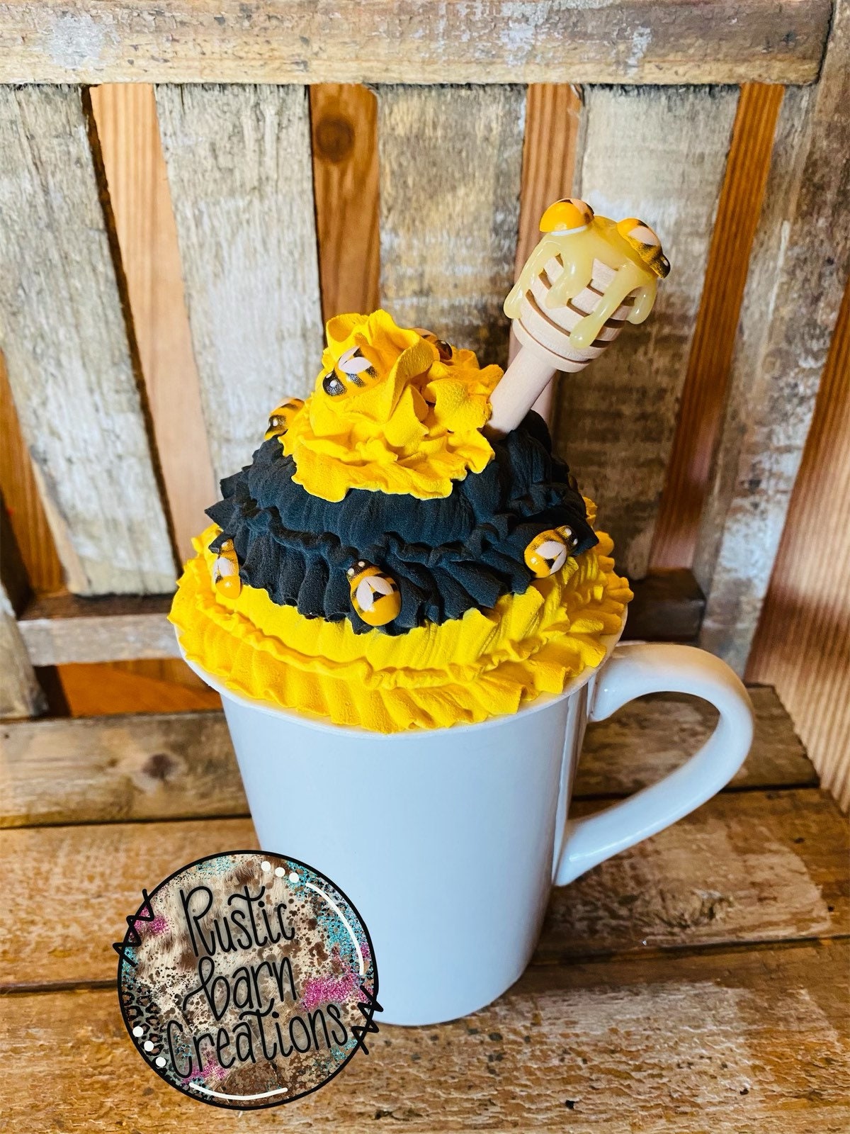 Bee mug topper, honey mug topper, nature, nature mug topper, faux mug topper, faux bee mug topper, gift for mom
