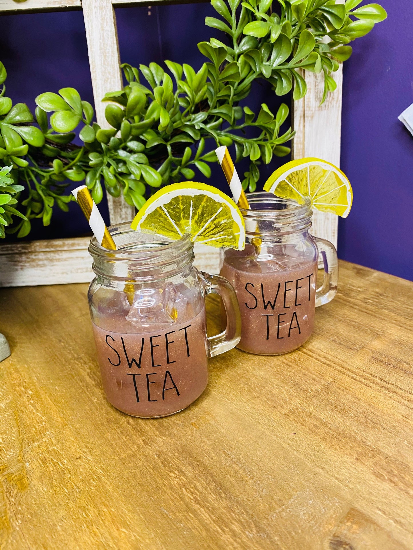 Faux sweet tea, faux tea, mini mason jar, tiered tray decor, Rae Dunn decor, farmhouse decor, faux drinks, gift for mother’s