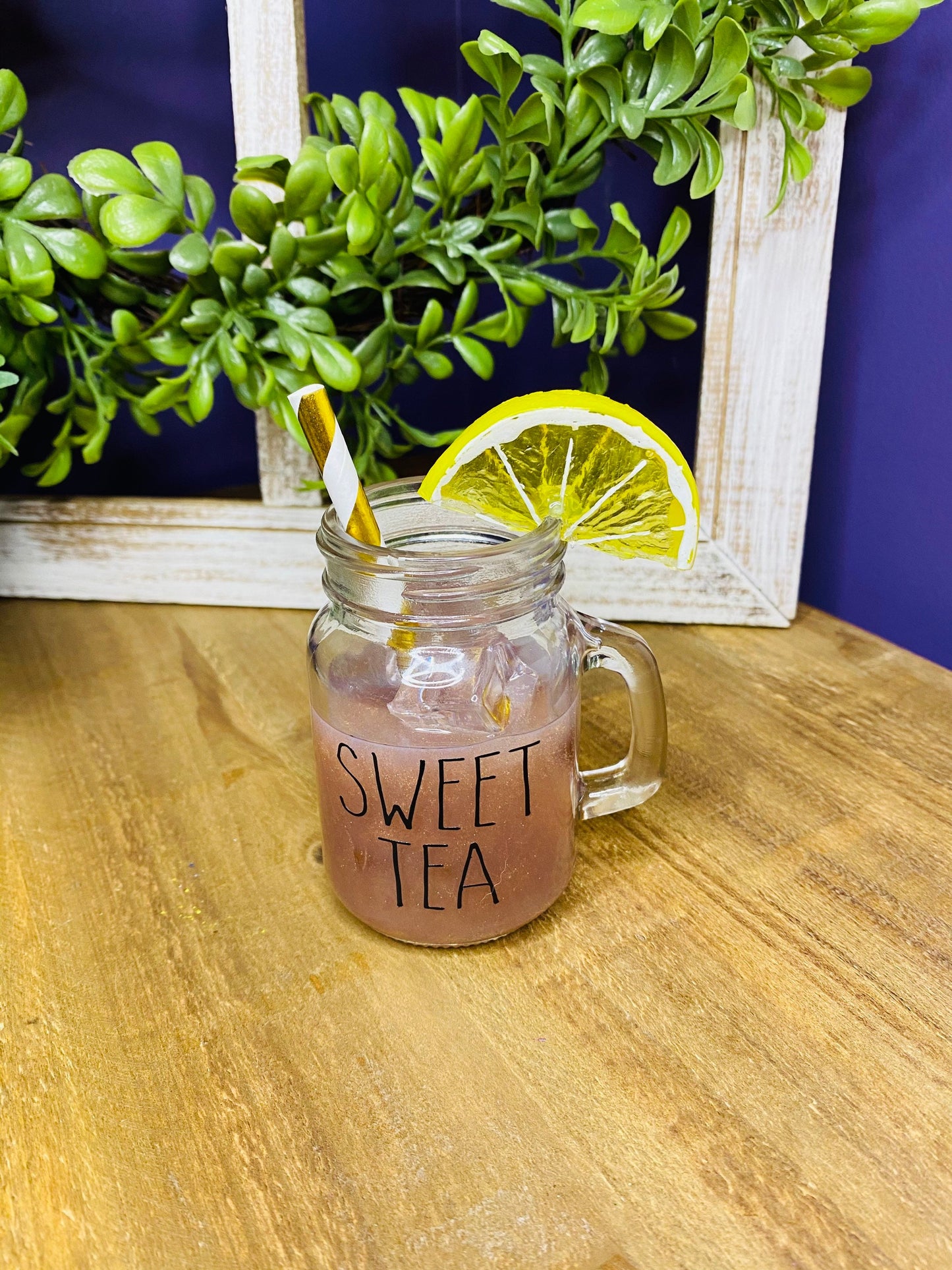 Faux sweet tea, faux tea, mini mason jar, tiered tray decor, Rae Dunn decor, farmhouse decor, faux drinks, gift for mother’s