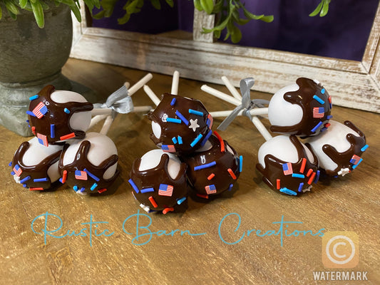 Faux mini marshmallows, tiered tray decor, Holiday tiered tray decor, Red White and Blue decor, faux mini food, faux tiered tray decor