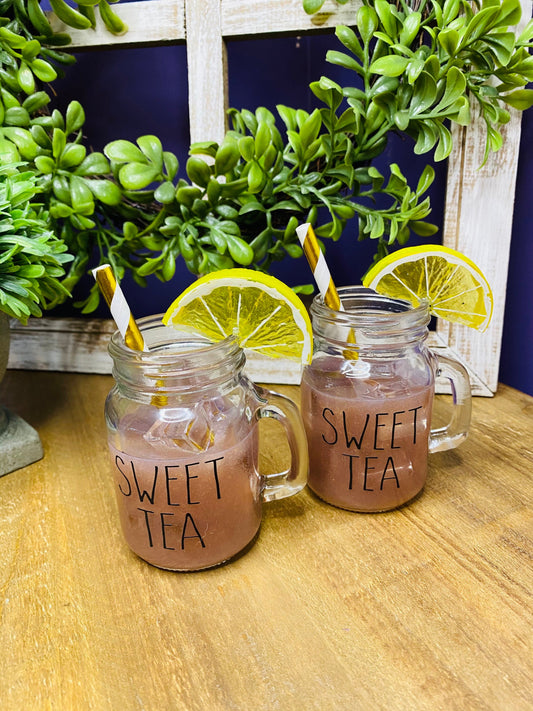 Faux sweet tea, faux tea, mini mason jar, tiered tray decor, Rae Dunn decor, farmhouse decor, faux drinks, gift for mother’s