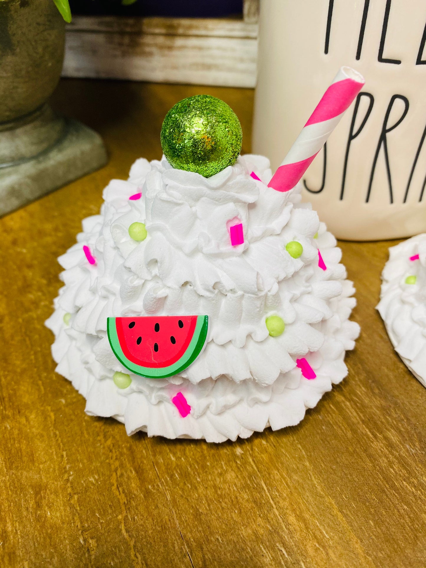 Watermelon mug topper, faux mug topper, faux watermelon mug topper, gift for mom, tiered tray decor